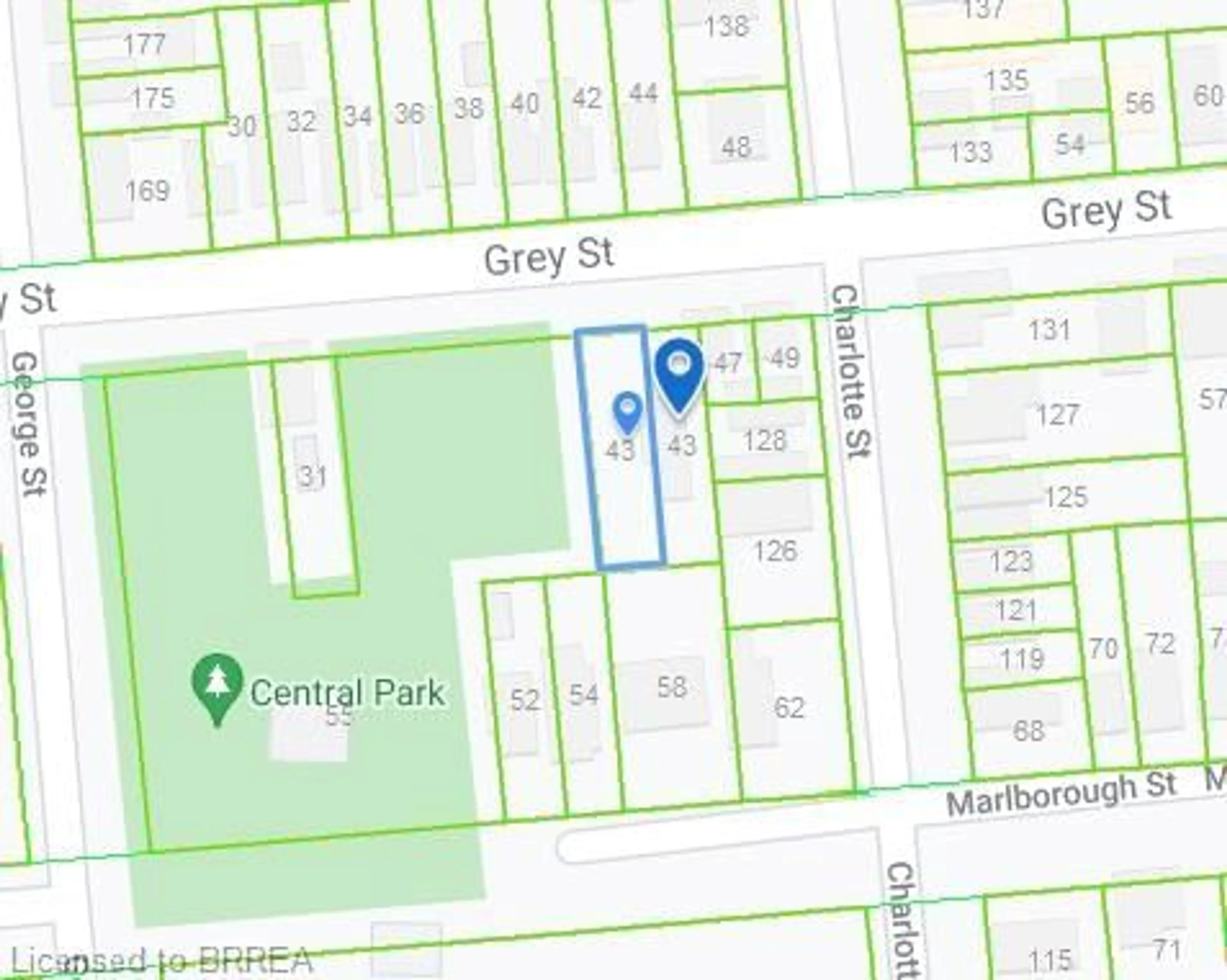 Picture of a map for 43 Grey St, Brantford Ontario N3T 2T1