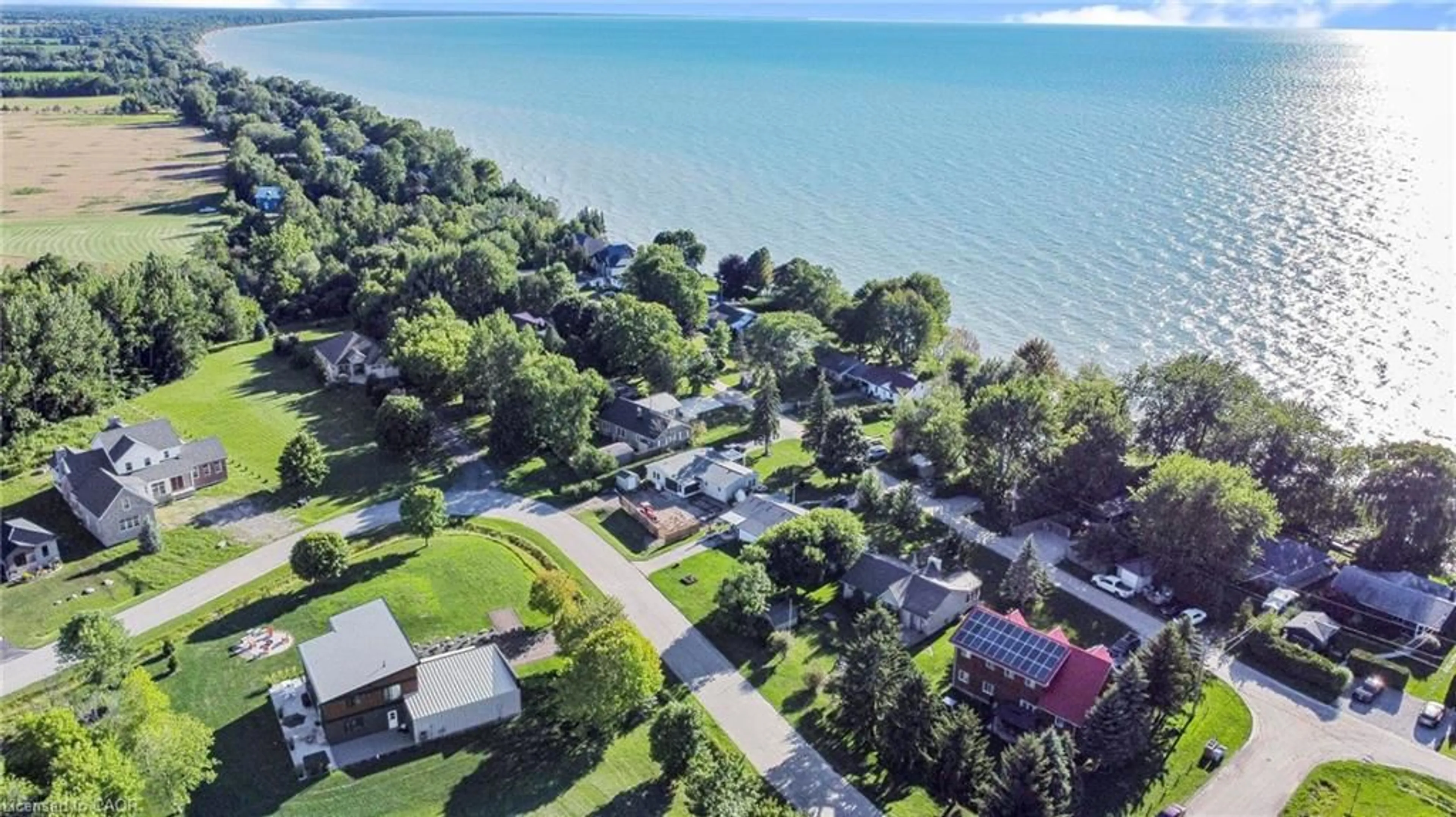 A pic from outside/outdoor area/front of a property/back of a property/a pic from drone, water/lake/river/ocean view for 71842 Sunview Ave, Dashwood Ontario N0M 2T0