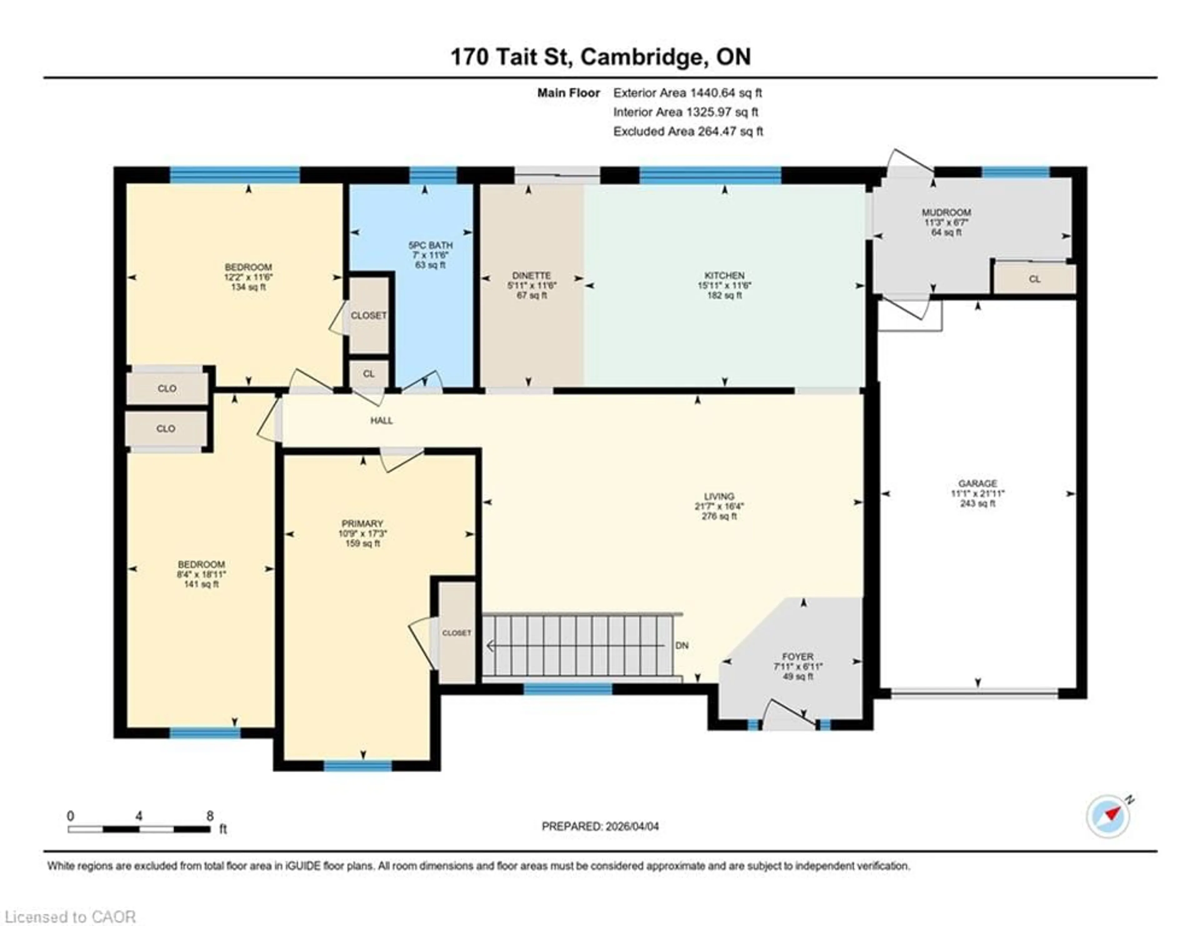 Floor plan for 170 Tait St, Cambridge Ontario N1S 3G3