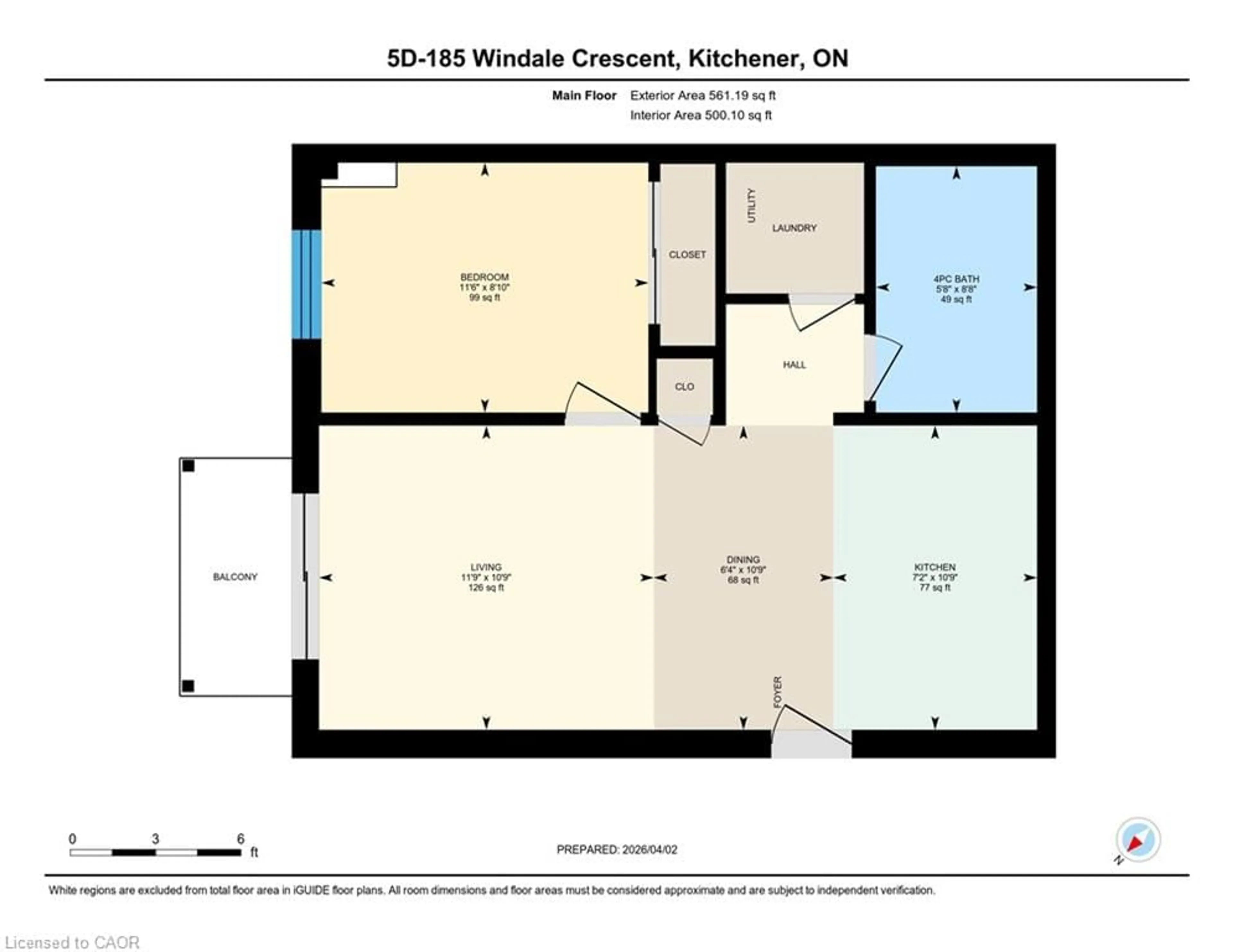 Floor plan for 185 Windale Cres #5D, Kitchener Ontario N2E 0G3