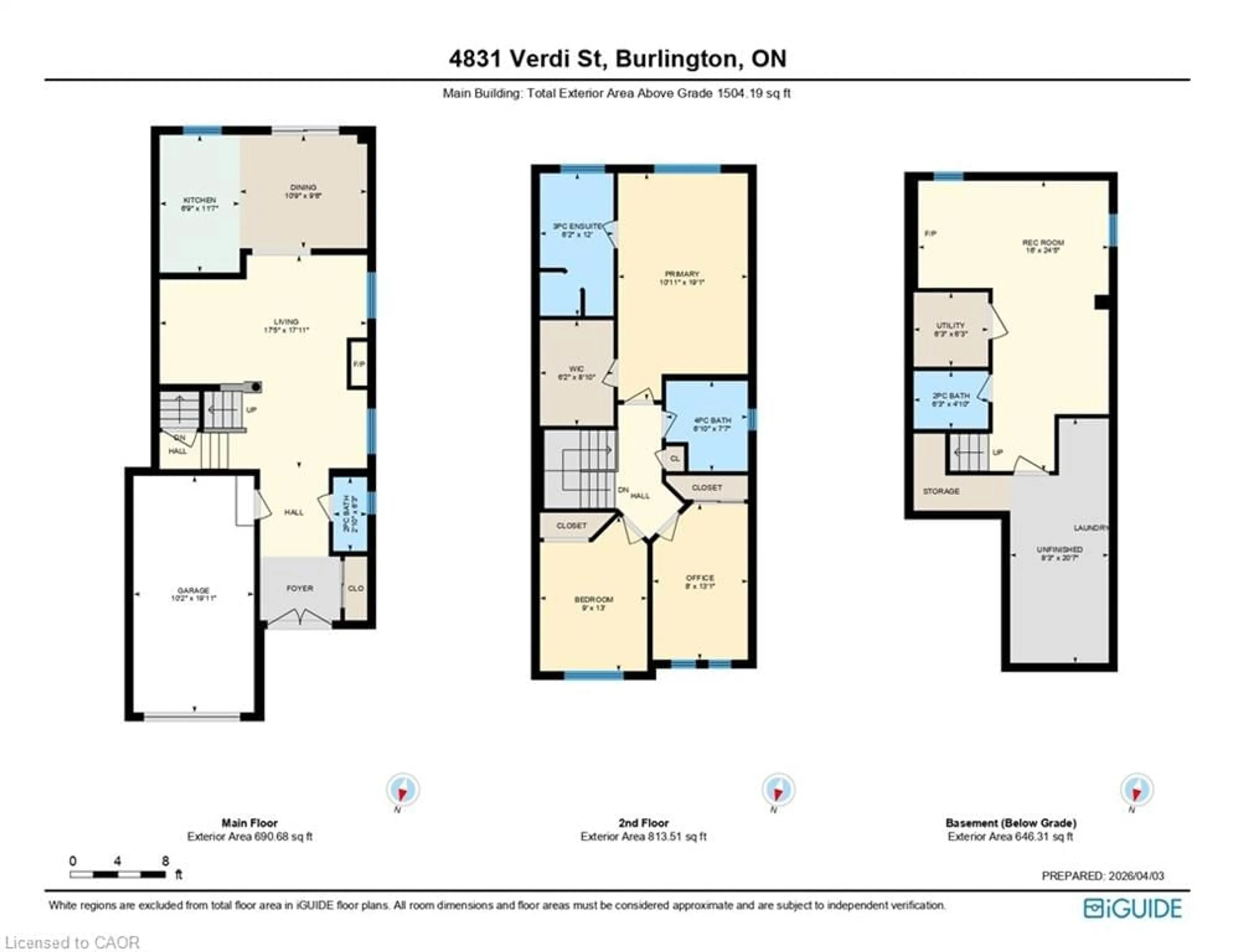 Floor plan for 4831 Verdi St, Burlington Ontario L7M 0H5