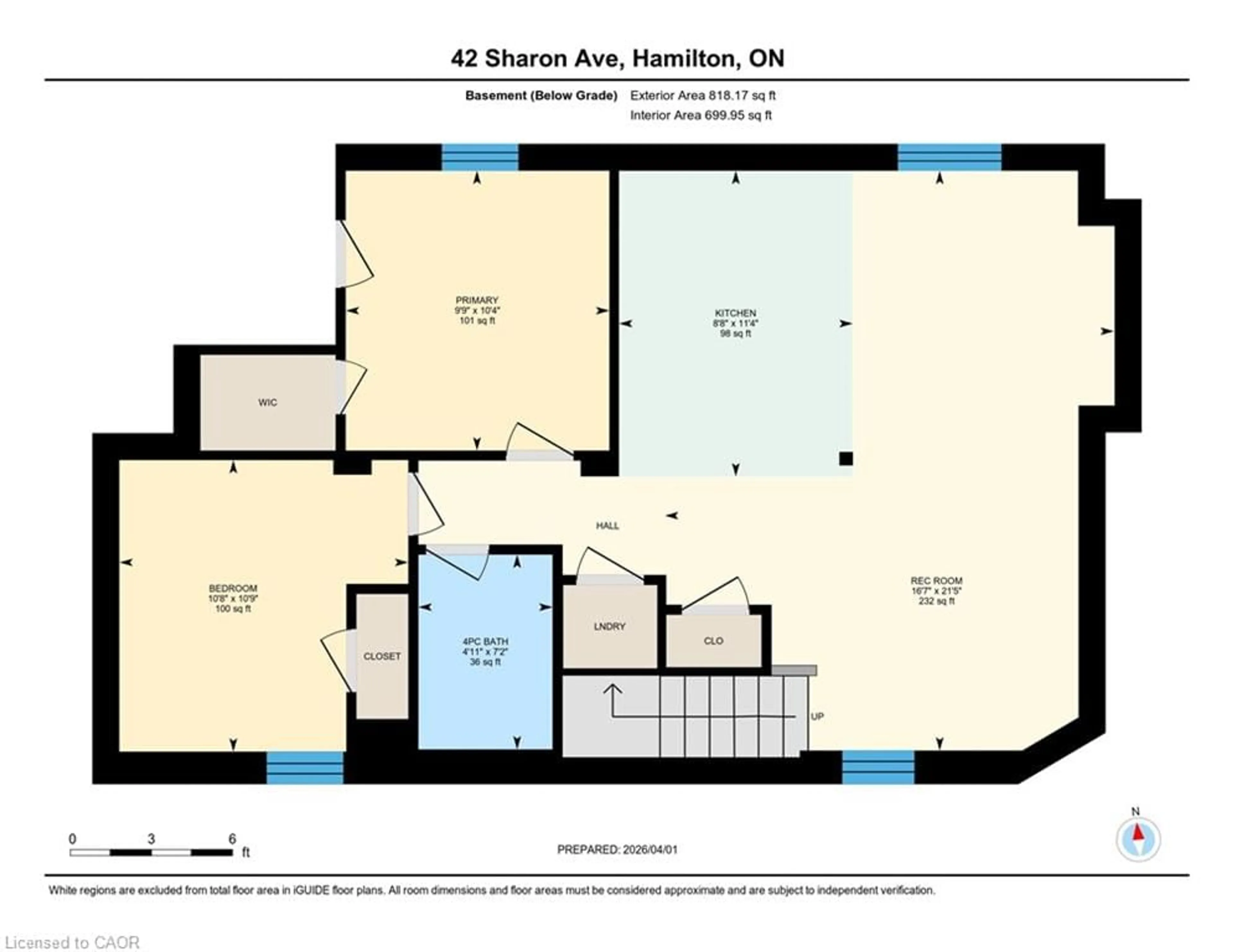 Floor plan for 42 Sharon Ave, Hamilton Ontario L8T 1E3
