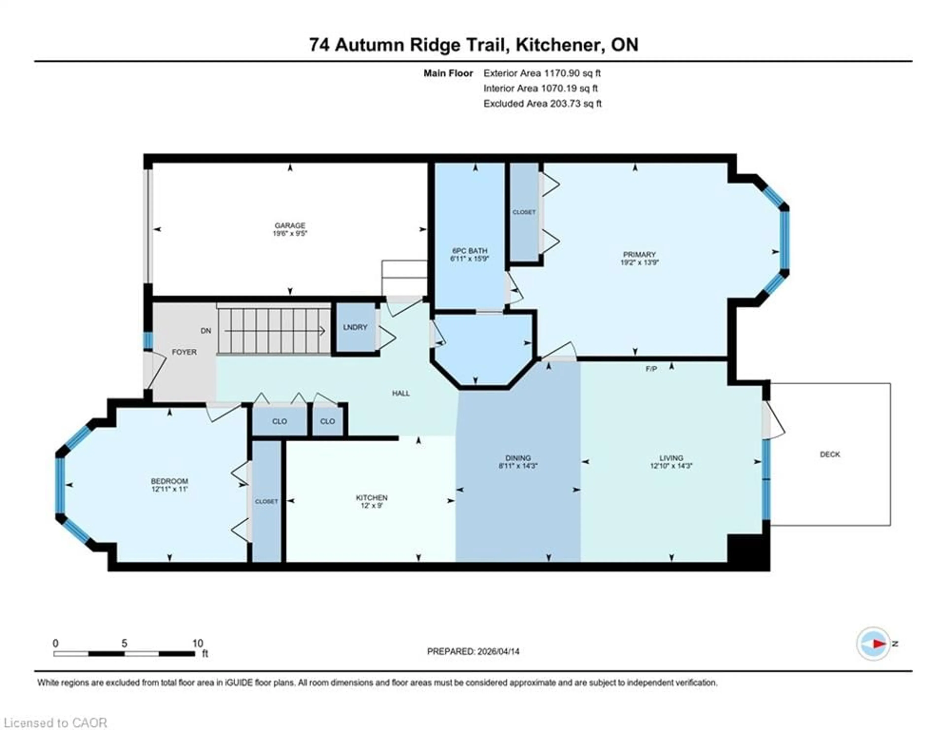 Floor plan for 74 Autumn Ridge Trail #33, Kitchener Ontario N2P 2M5