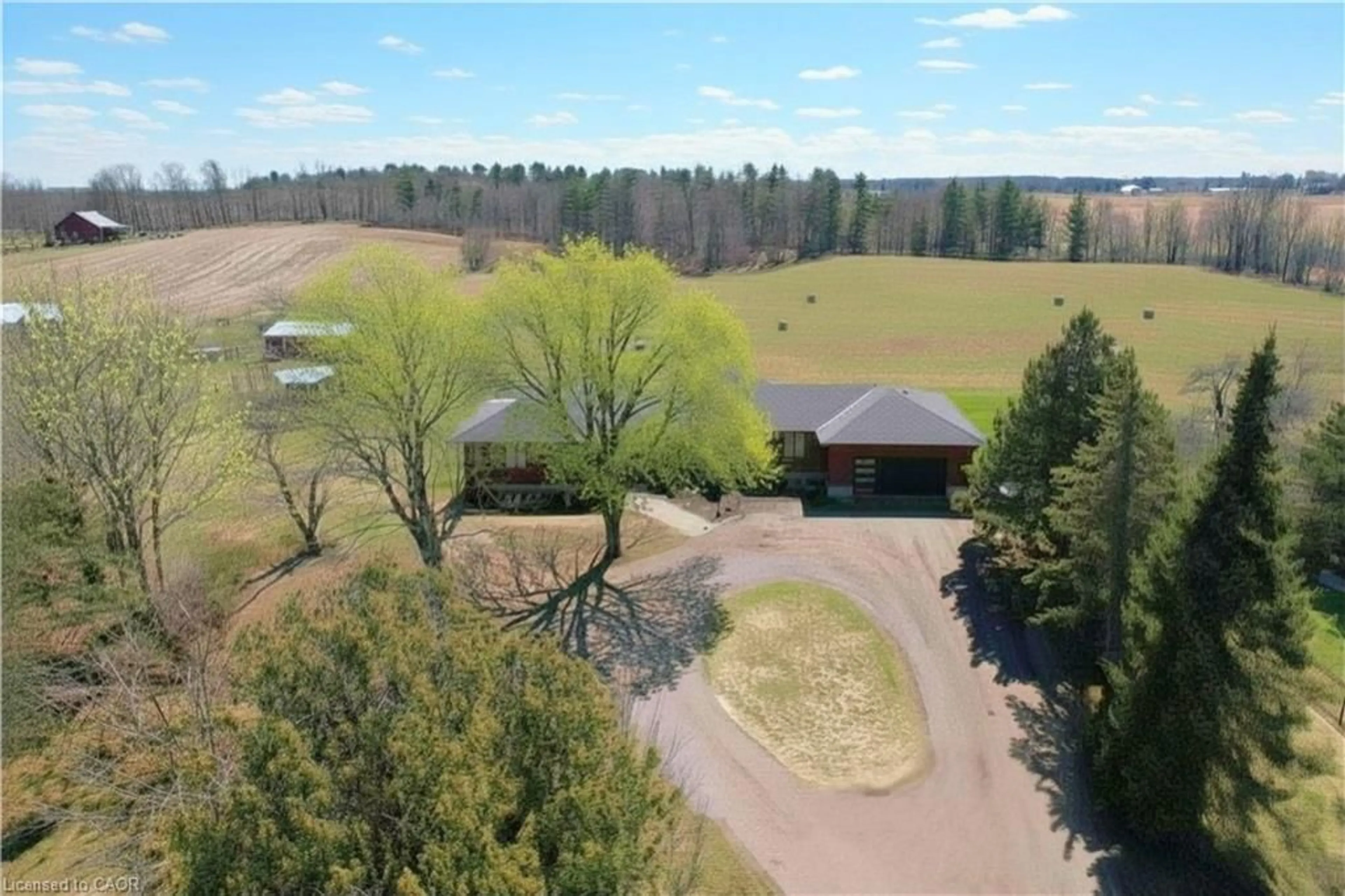 A pic from outside/outdoor area/front of a property/back of a property/a pic from drone, forest/trees view for 282 German School Rd, Paris Ontario N3L 3E1