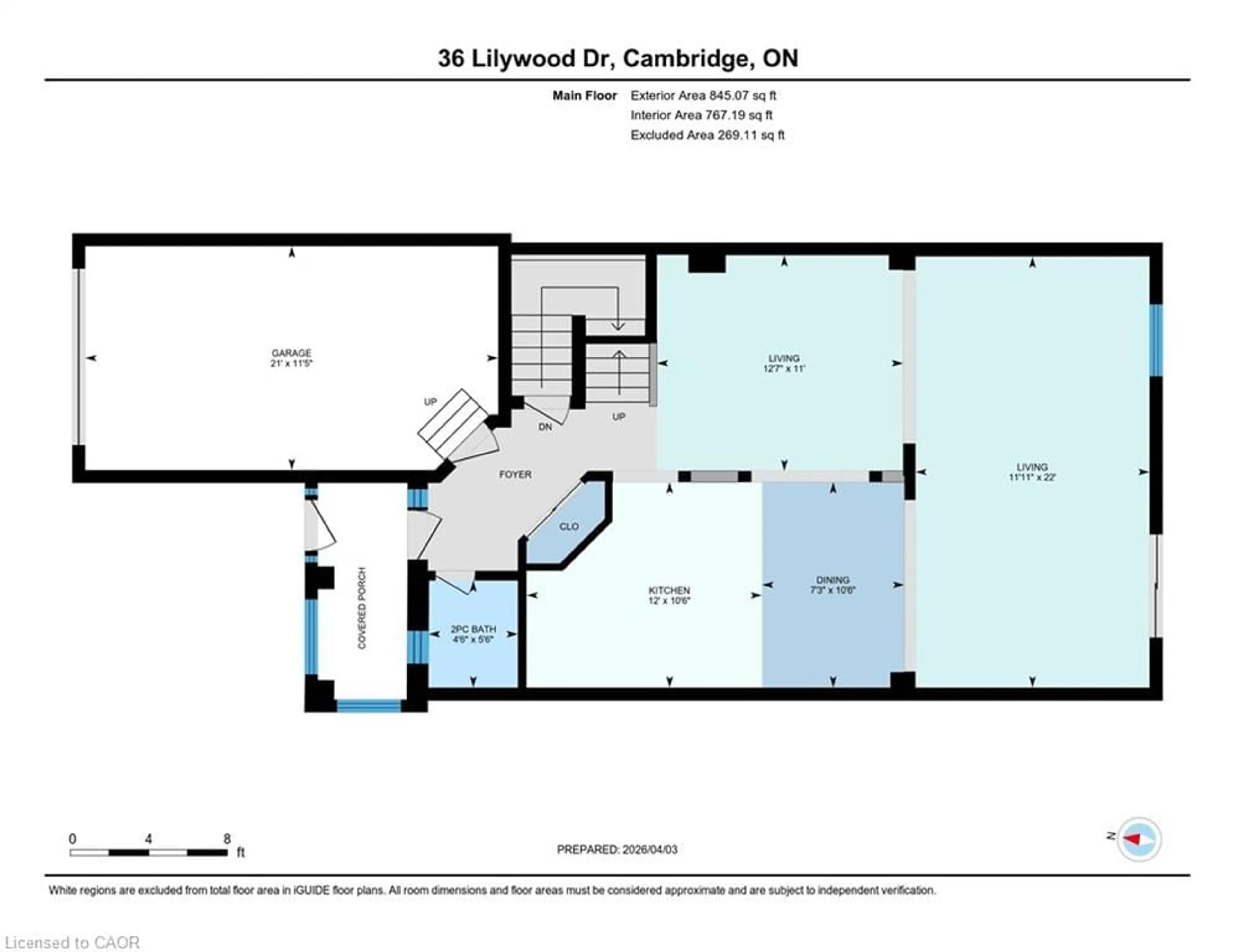 Floor plan for 36 Lilywood Dr, Cambridge Ontario N1P 1G9