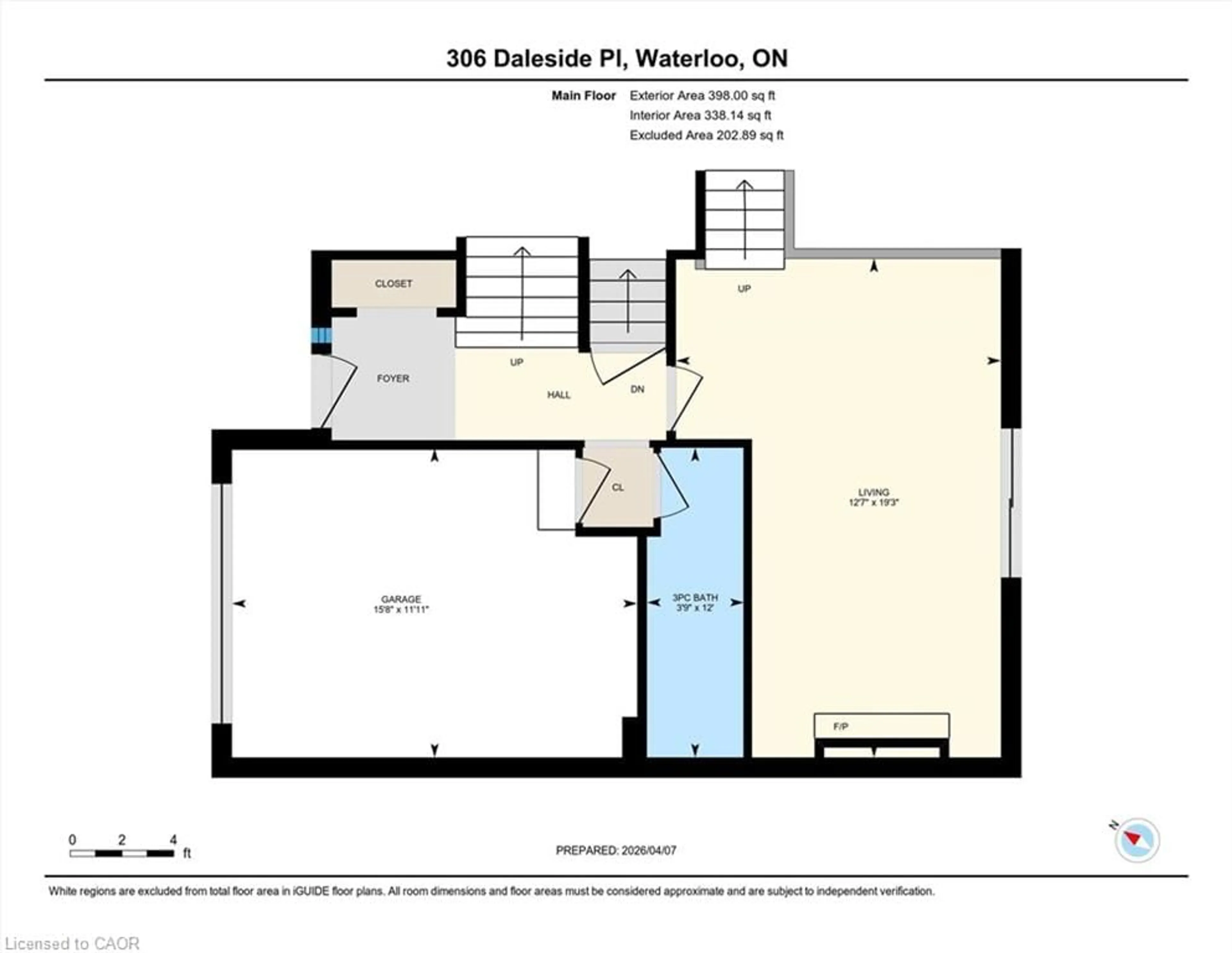Floor plan for 306 Daleside Pl, Waterloo Ontario N2L 5M4