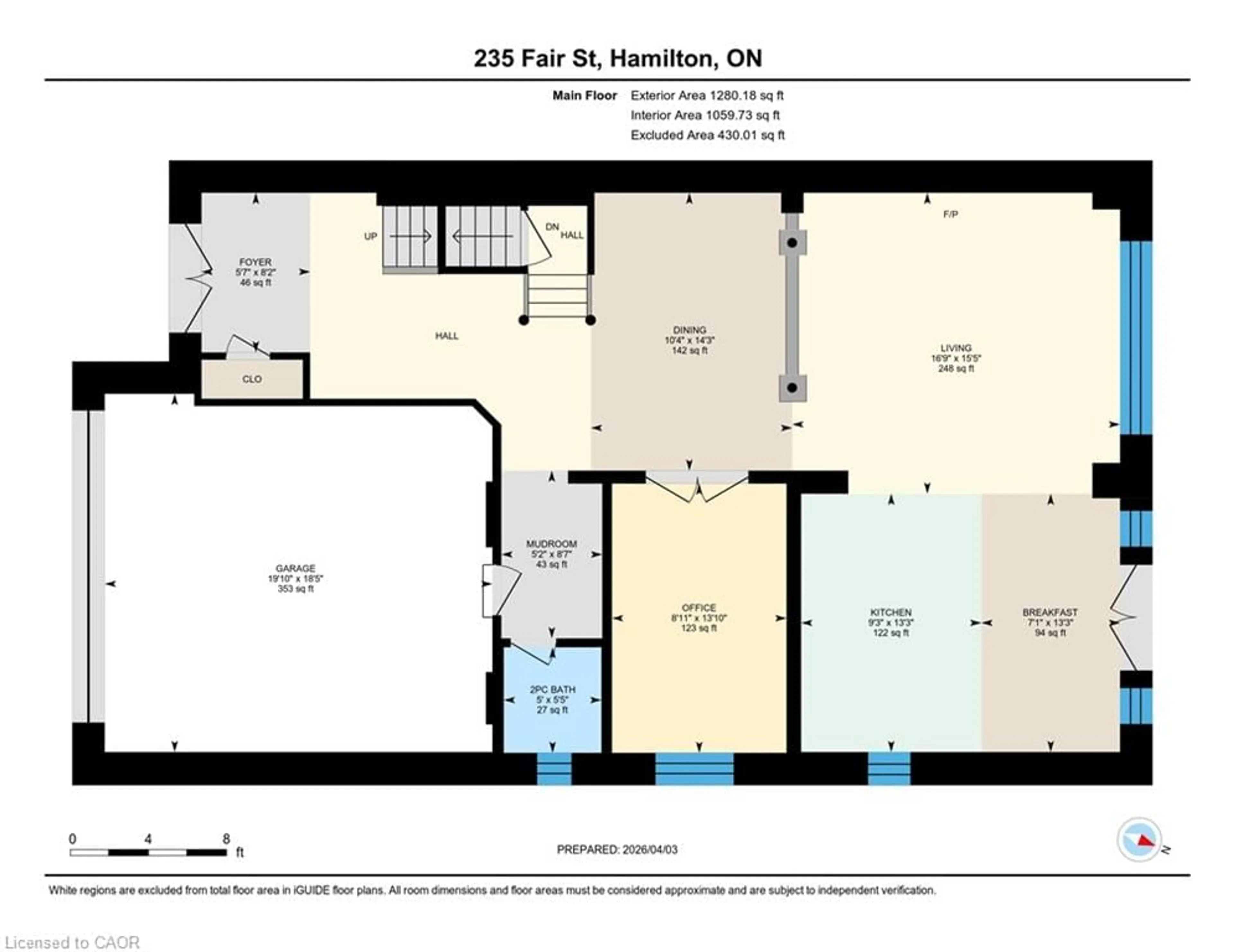 Floor plan for 235 Fair St, Ancaster Ontario L9K 0B9