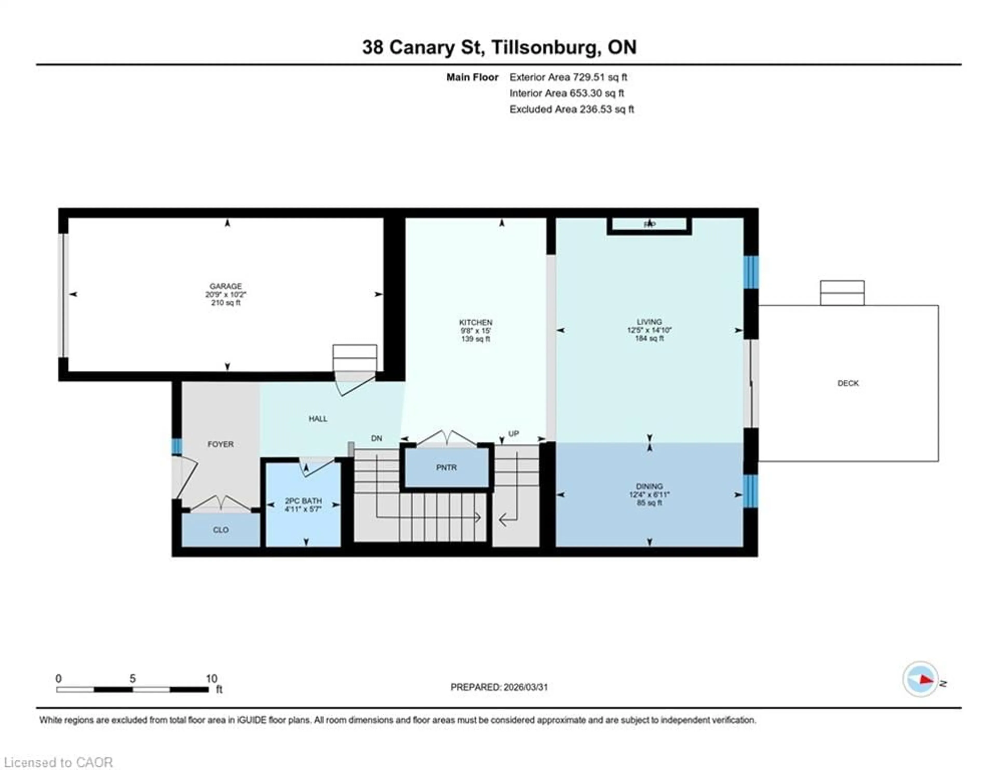 Floor plan for 38 Canary St, Tillsonburg Ontario N4G 0K3