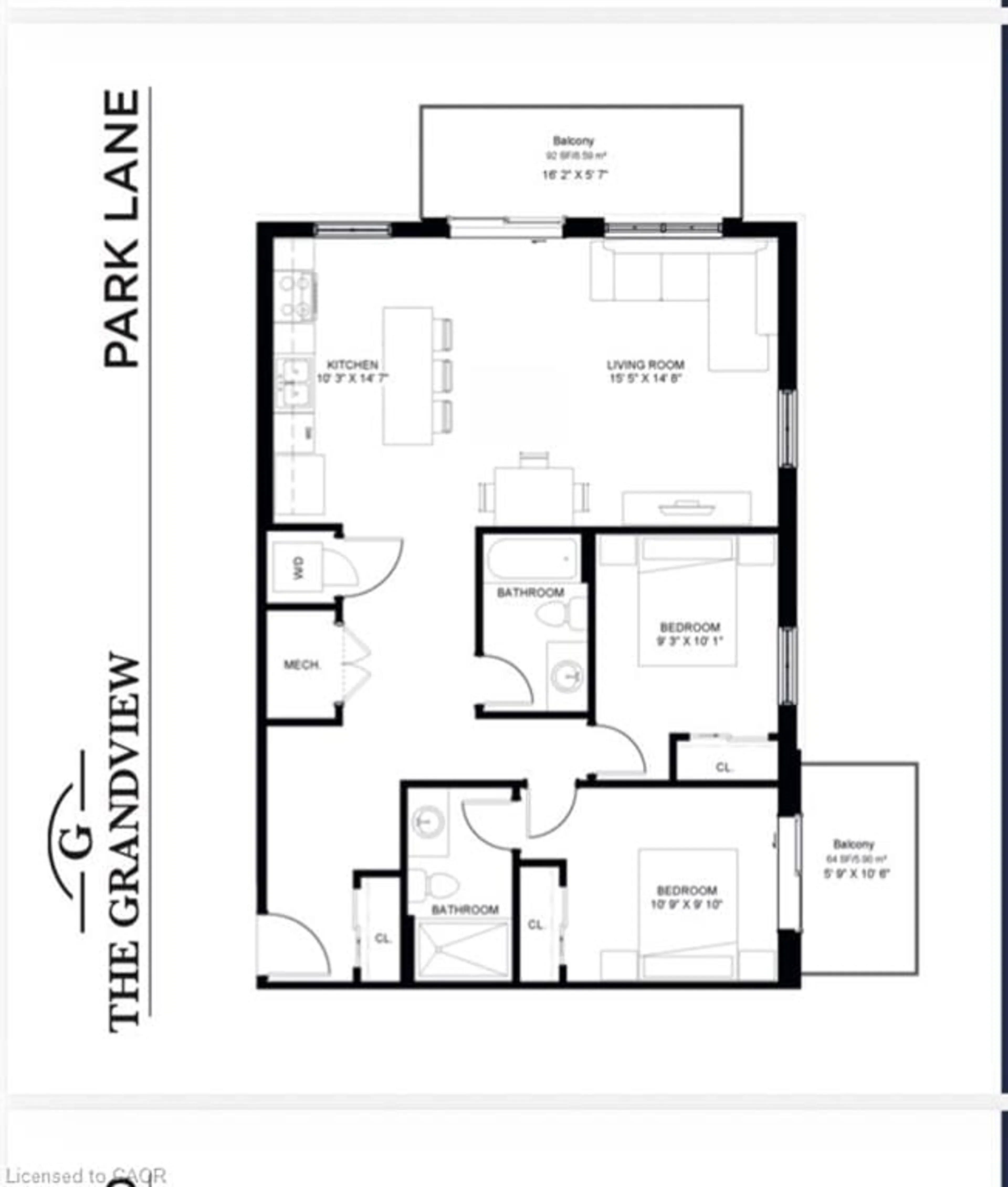 Floor plan for 80 Caithness St #401, Caledonia Ontario N3W 1B2