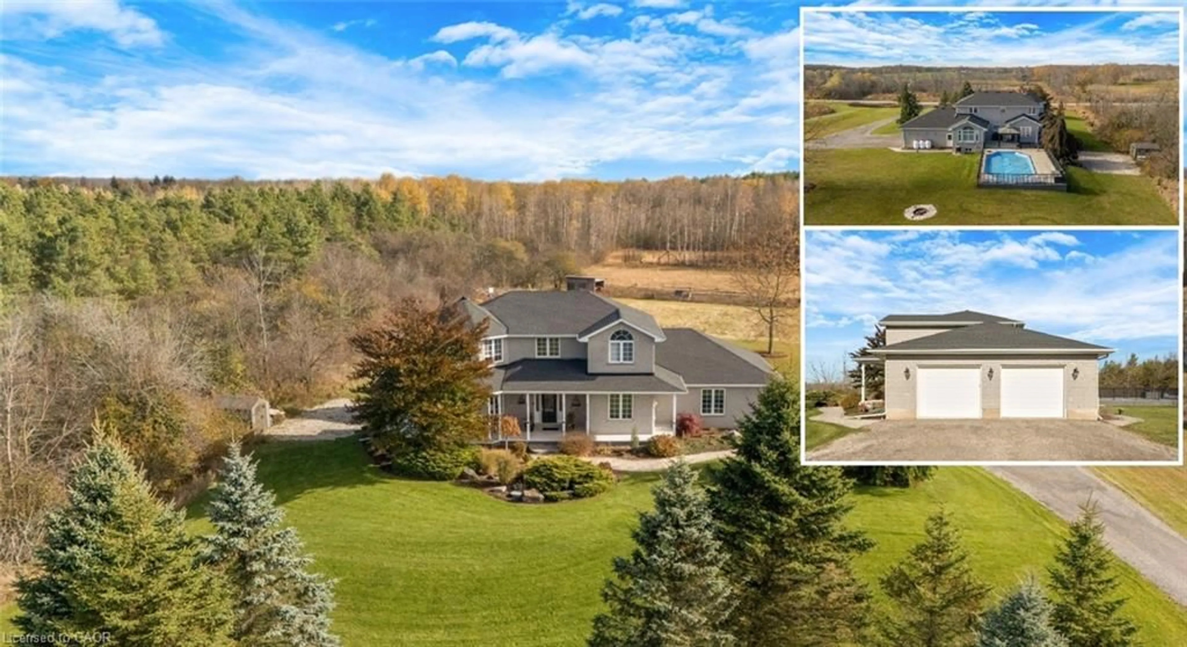 A pic from outside/outdoor area/front of a property/back of a property/a pic from drone, water/lake/river/ocean view for 1295 Sheffield Rd, Cambridge Ontario N1R 5S2
