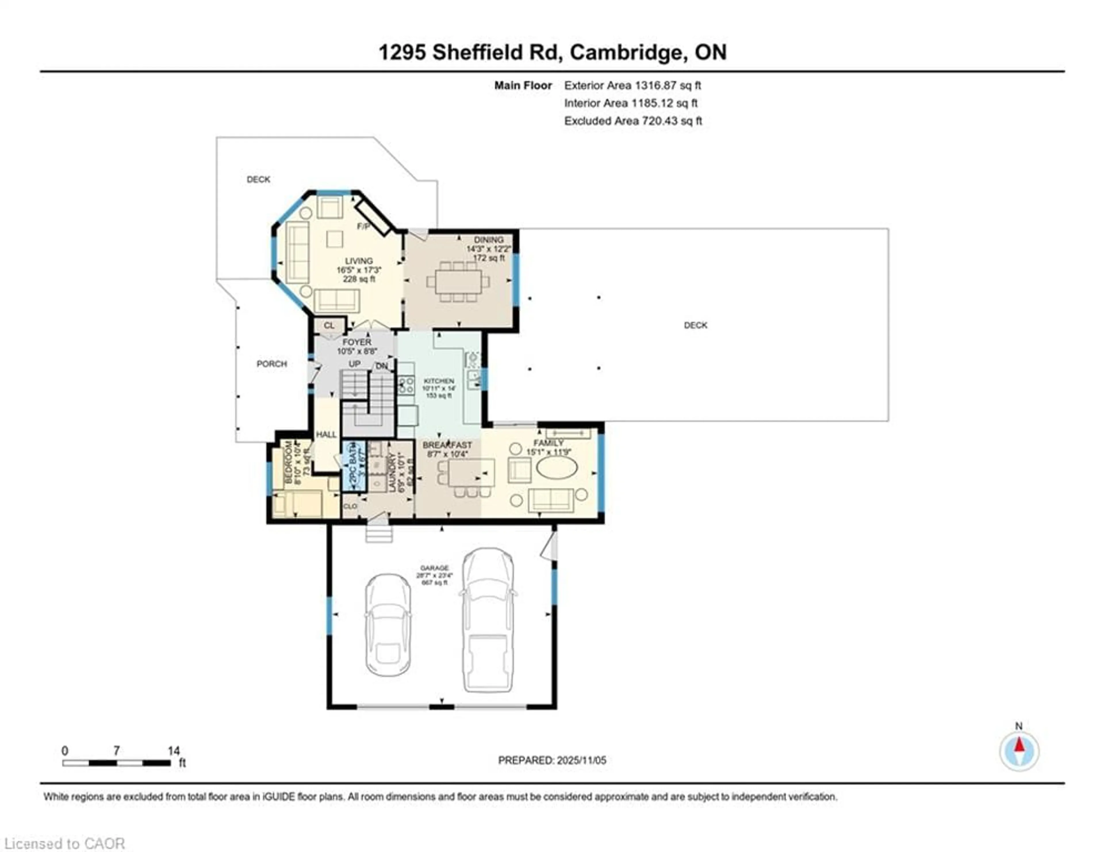 Floor plan for 1295 Sheffield Rd, Cambridge Ontario N1R 5S2