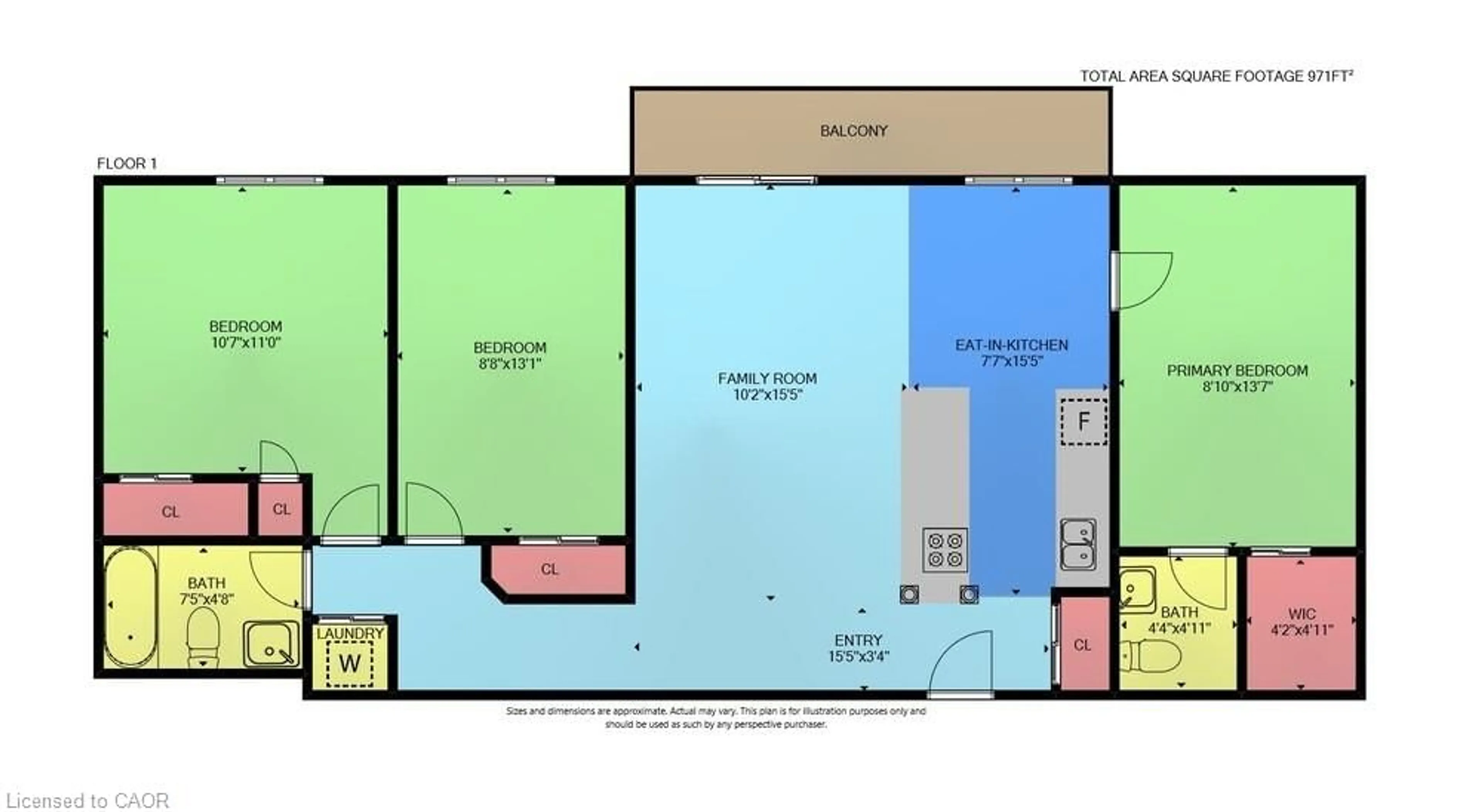 Floor plan for 851 Queenston Rd #204, Stoney Creek Ontario L8G 1B4