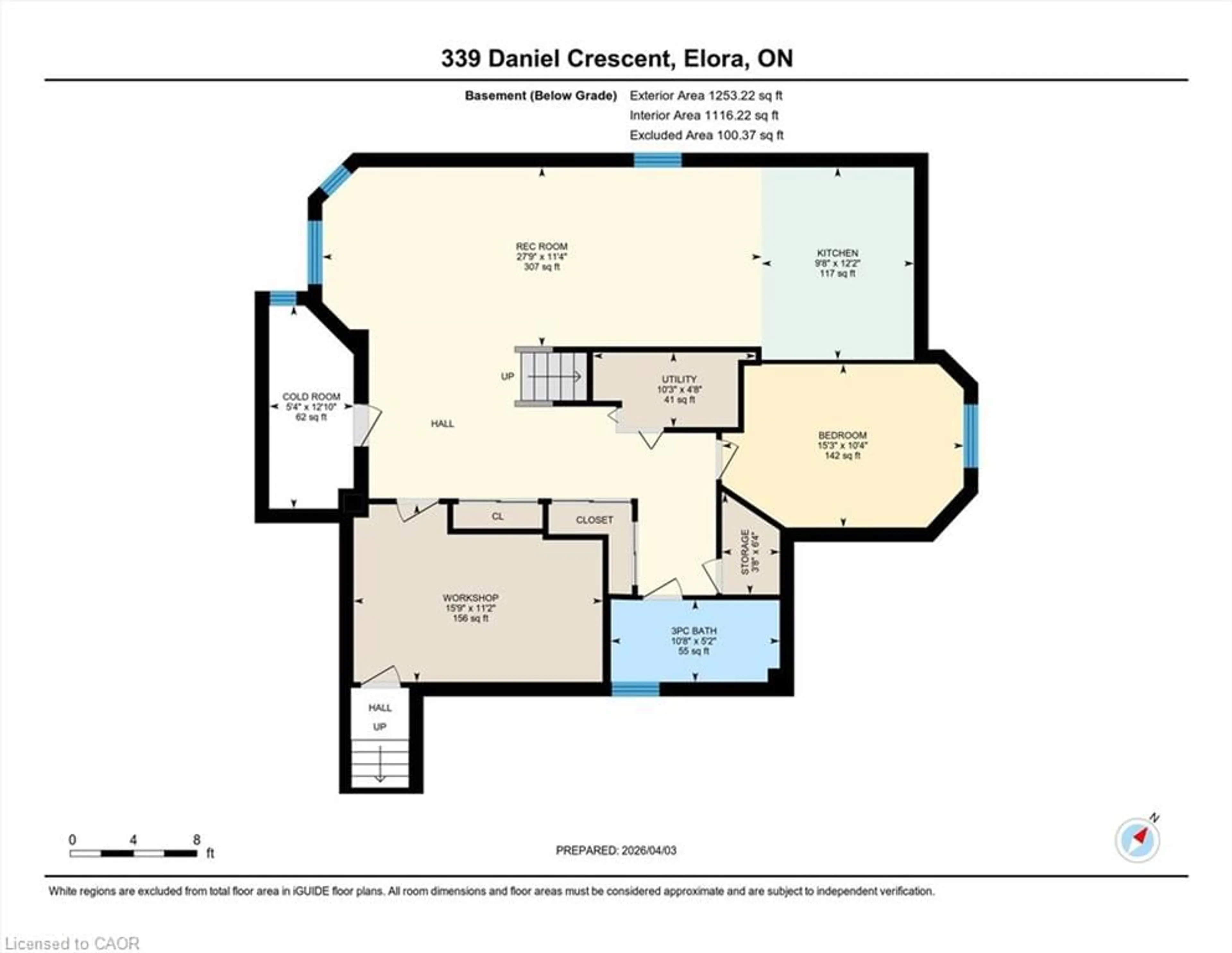 Floor plan for 339 Daniel Cres, Elora Ontario N0B 1S0