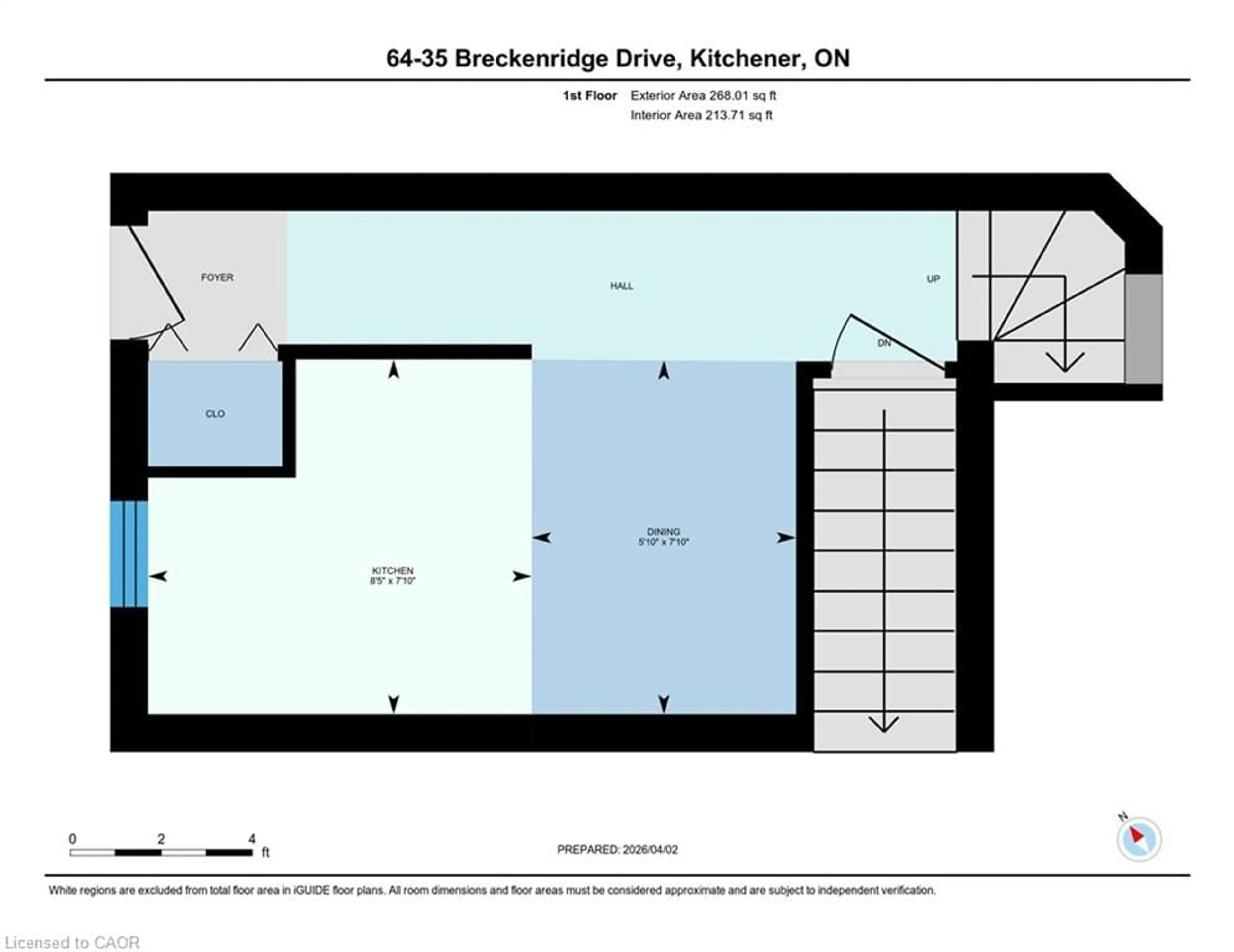 Floor plan for 35 Breckenridge Dr #64, Kitchener Ontario N2B 3H5