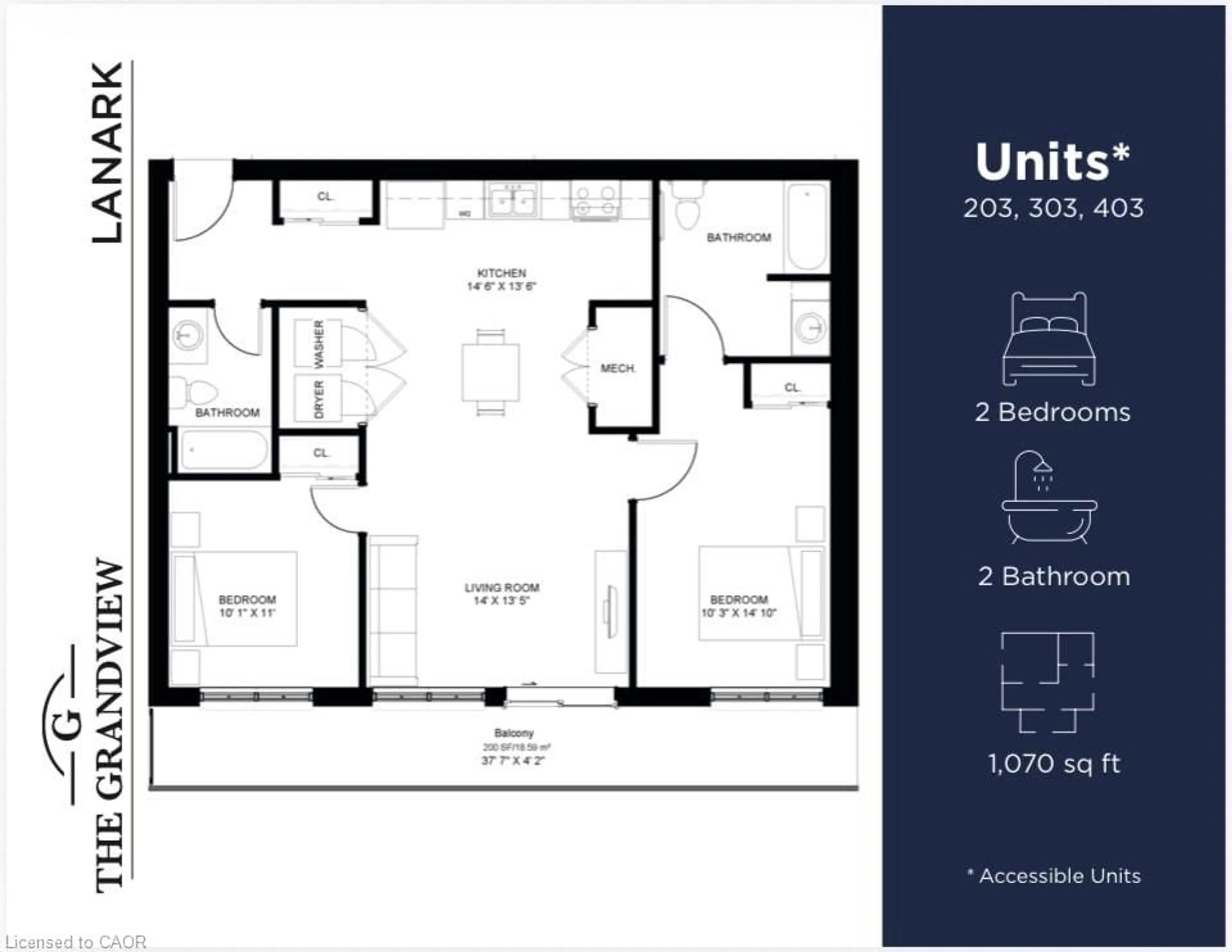 Floor plan for 80 Caithness St #303, Caledonia Ontario N3W 1B2