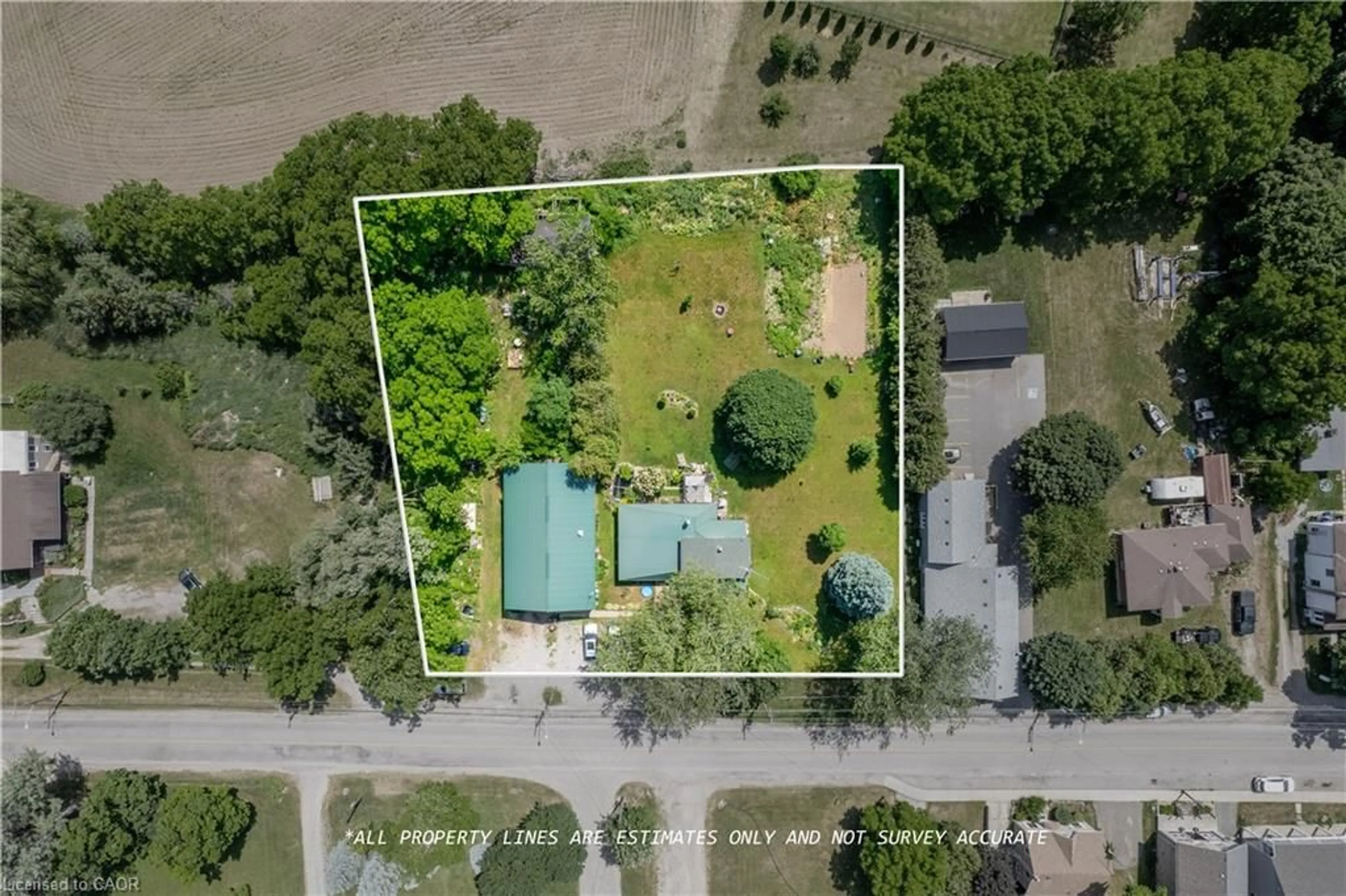 A pic from outside/outdoor area/front of a property/back of a property/a pic from drone, street for 1247 Old Highway 8, Hamilton Ontario L0R 1Z0