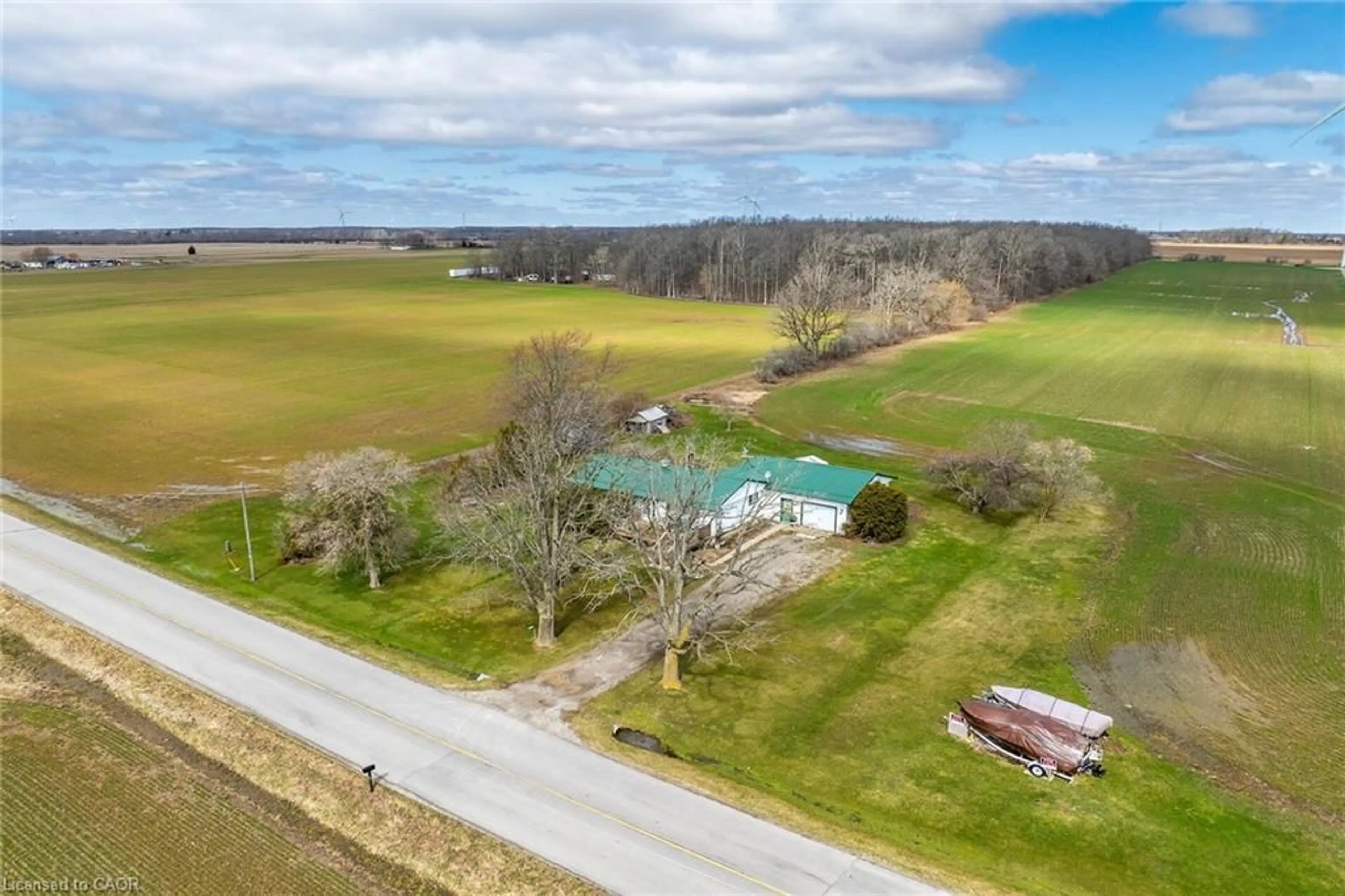 A pic from outside/outdoor area/front of a property/back of a property/a pic from drone, water/lake/river/ocean view for 1057 Concession 4 Rd, Fisherville Ontario N0A 1G0
