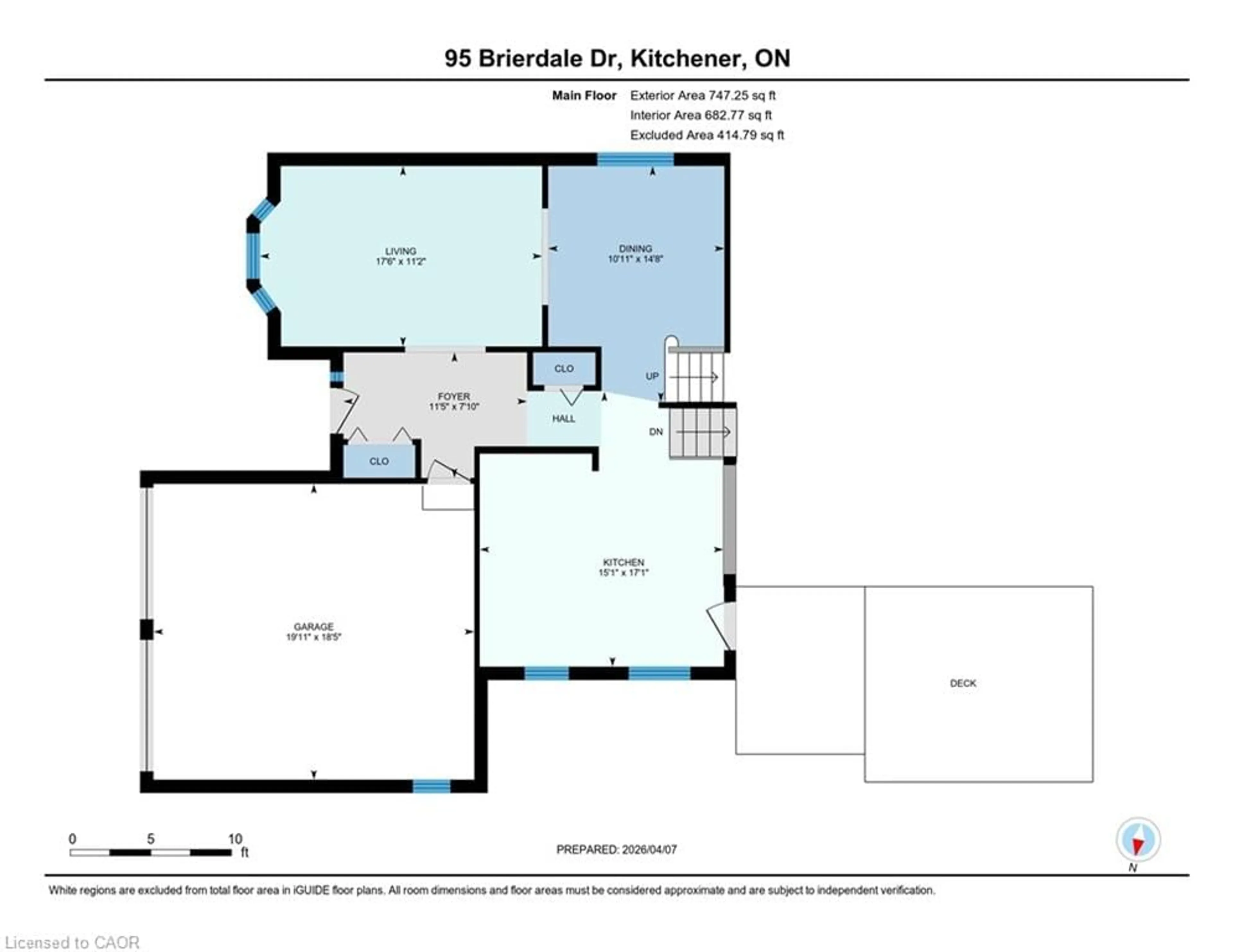 Floor plan for 95 Brierdale Dr, Kitchener Ontario N2A 3R5