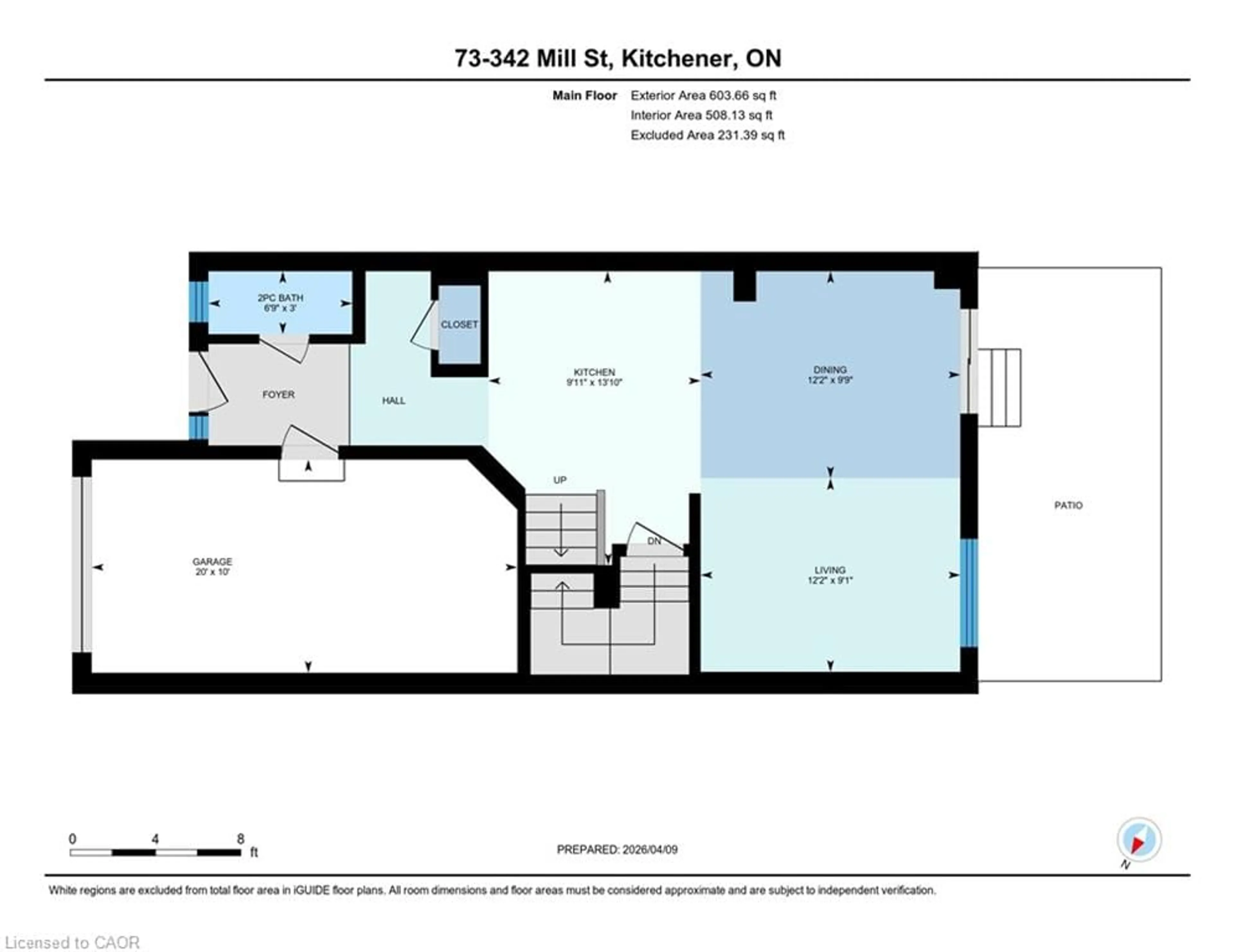Floor plan for 342 Mill St, Kitchener Ontario N2M 0A4