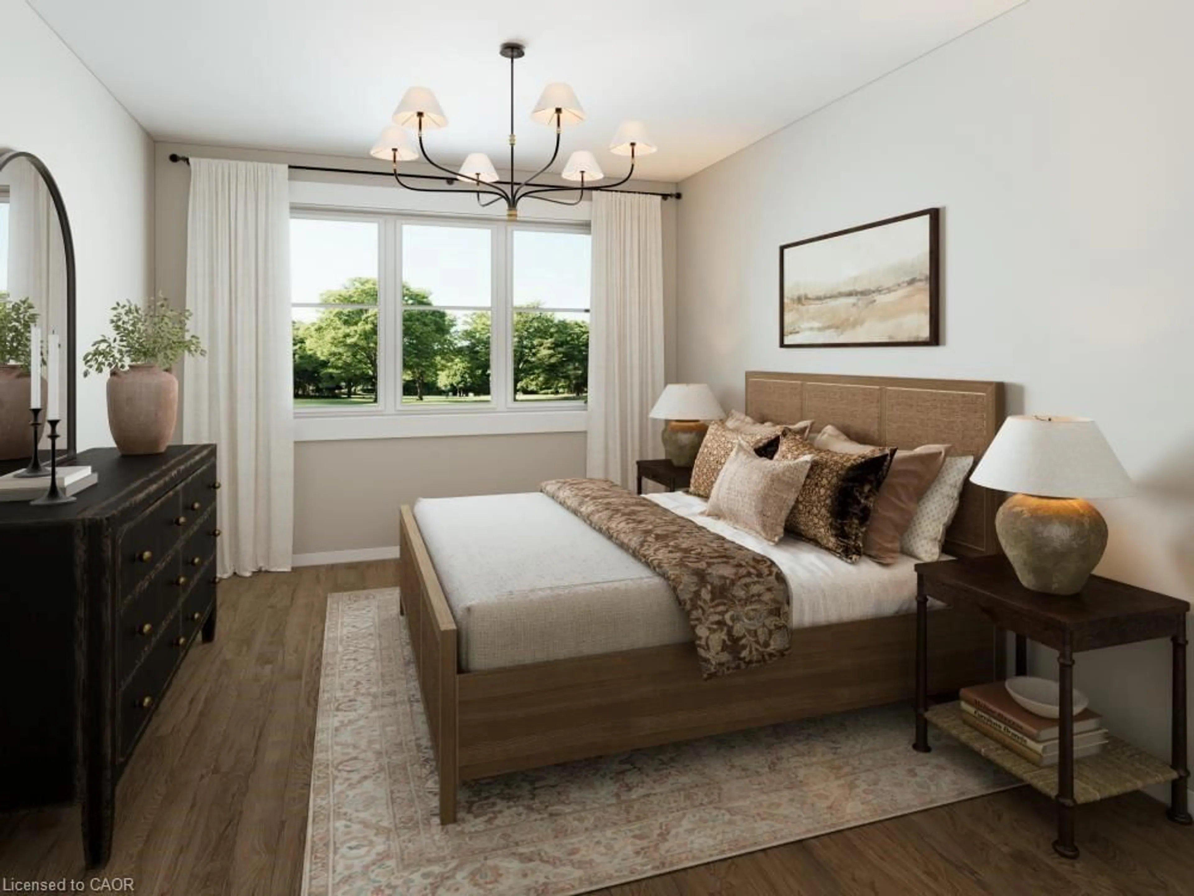 Bedroom with bed, unknown for 19 Quibell Lane #17, Elora Ontario N0B 1S0