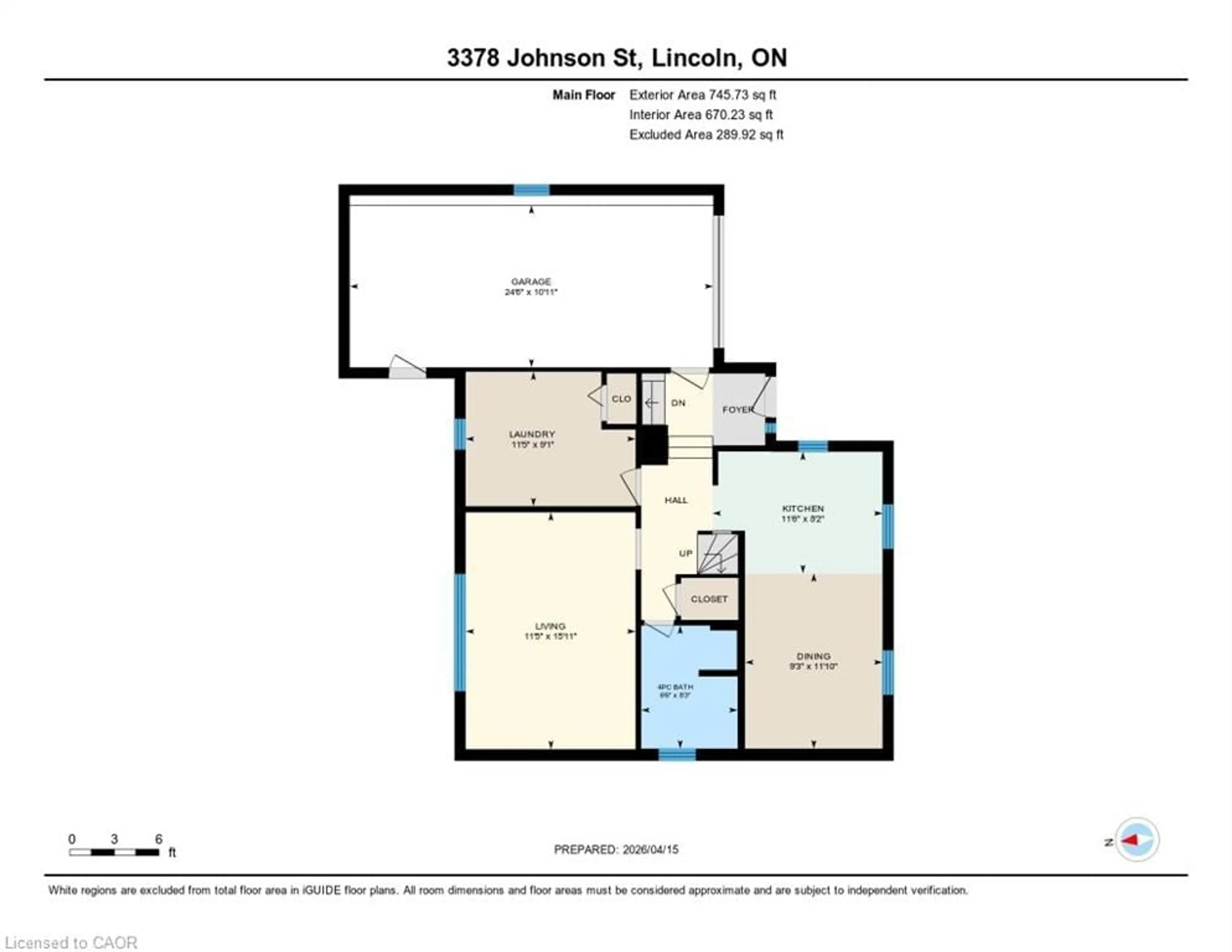 Floor plan for 3378 Johnson St, Vineland Ontario L0R 2C0