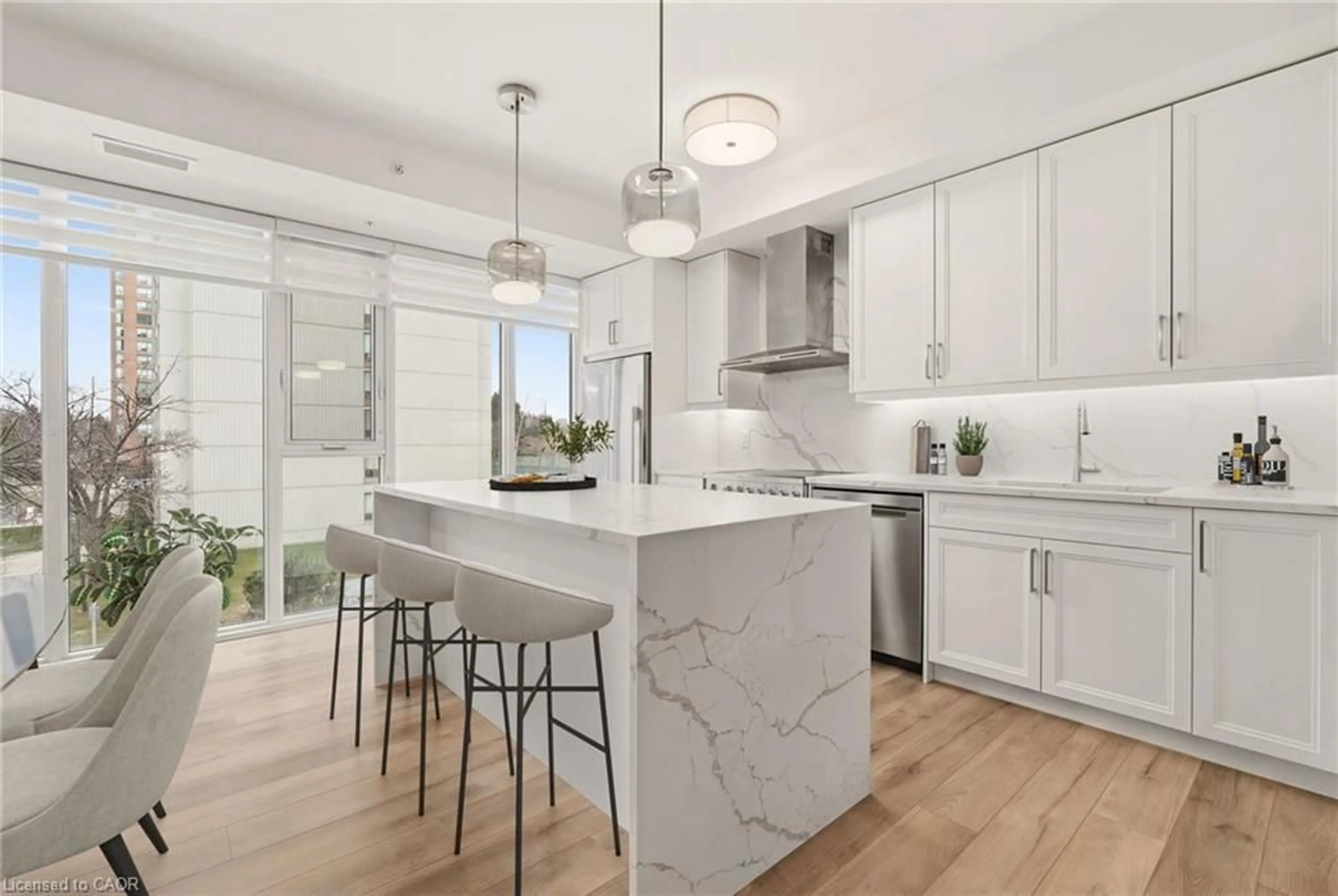 Open concept kitchen, ceramic/tile floor for 500 Brock Ave #201, Burlington Ontario L7S 0A5