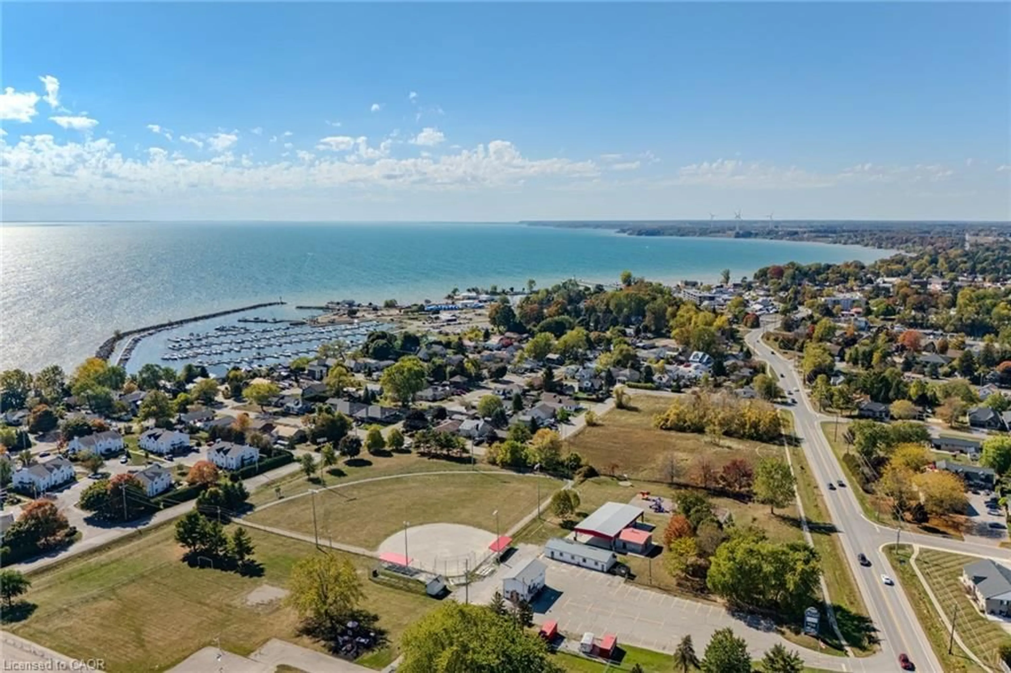 A pic from outside/outdoor area/front of a property/back of a property/a pic from drone, water/lake/river/ocean view for 19 Somerset Dr #16, Port Dover Ontario N0A 1N7