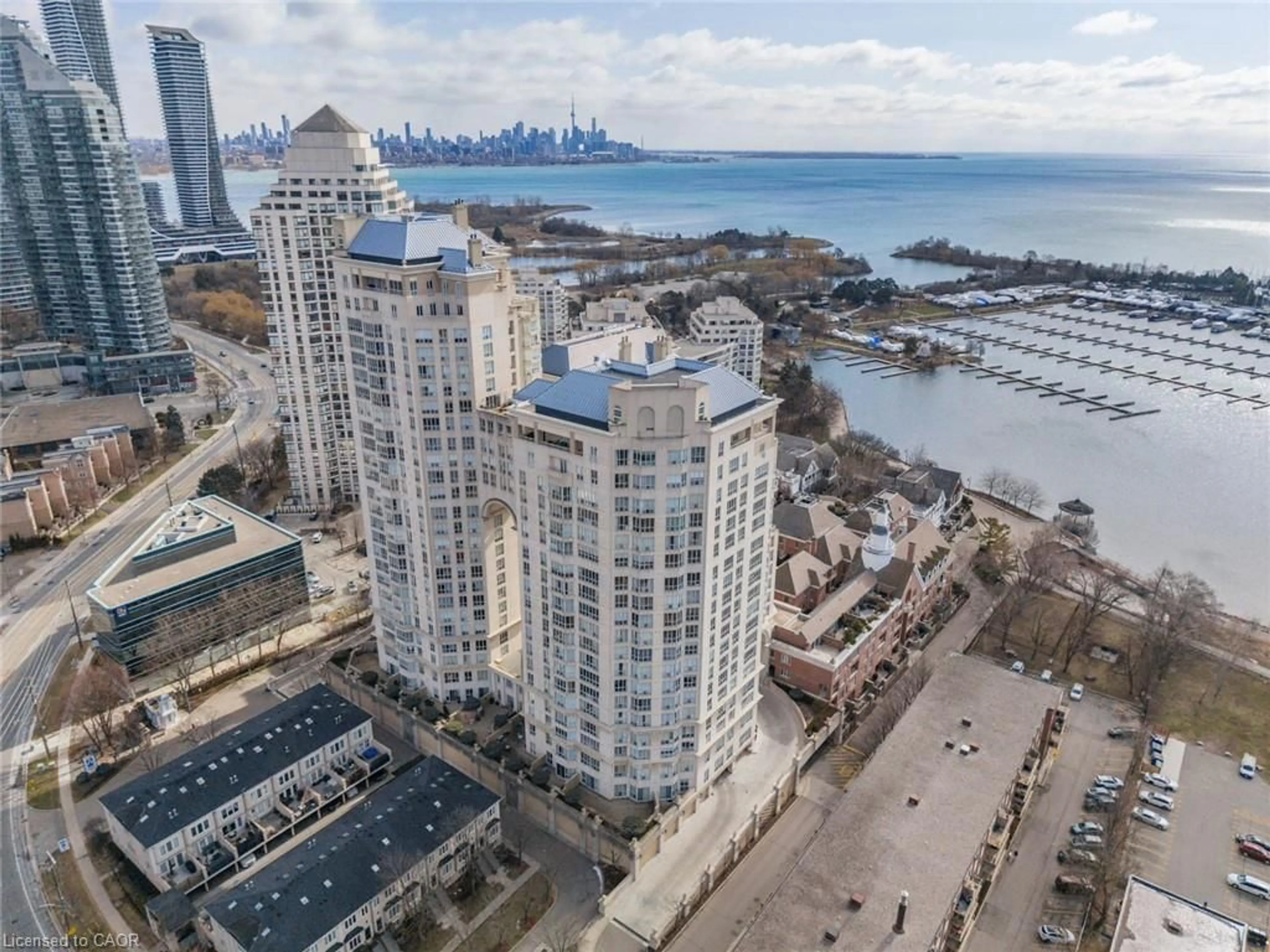 A pic from outside/outdoor area/front of a property/back of a property/a pic from drone, city buildings view from balcony for 2287 Lakeshore Blvd #301, Toronto Ontario M8V 3Y1