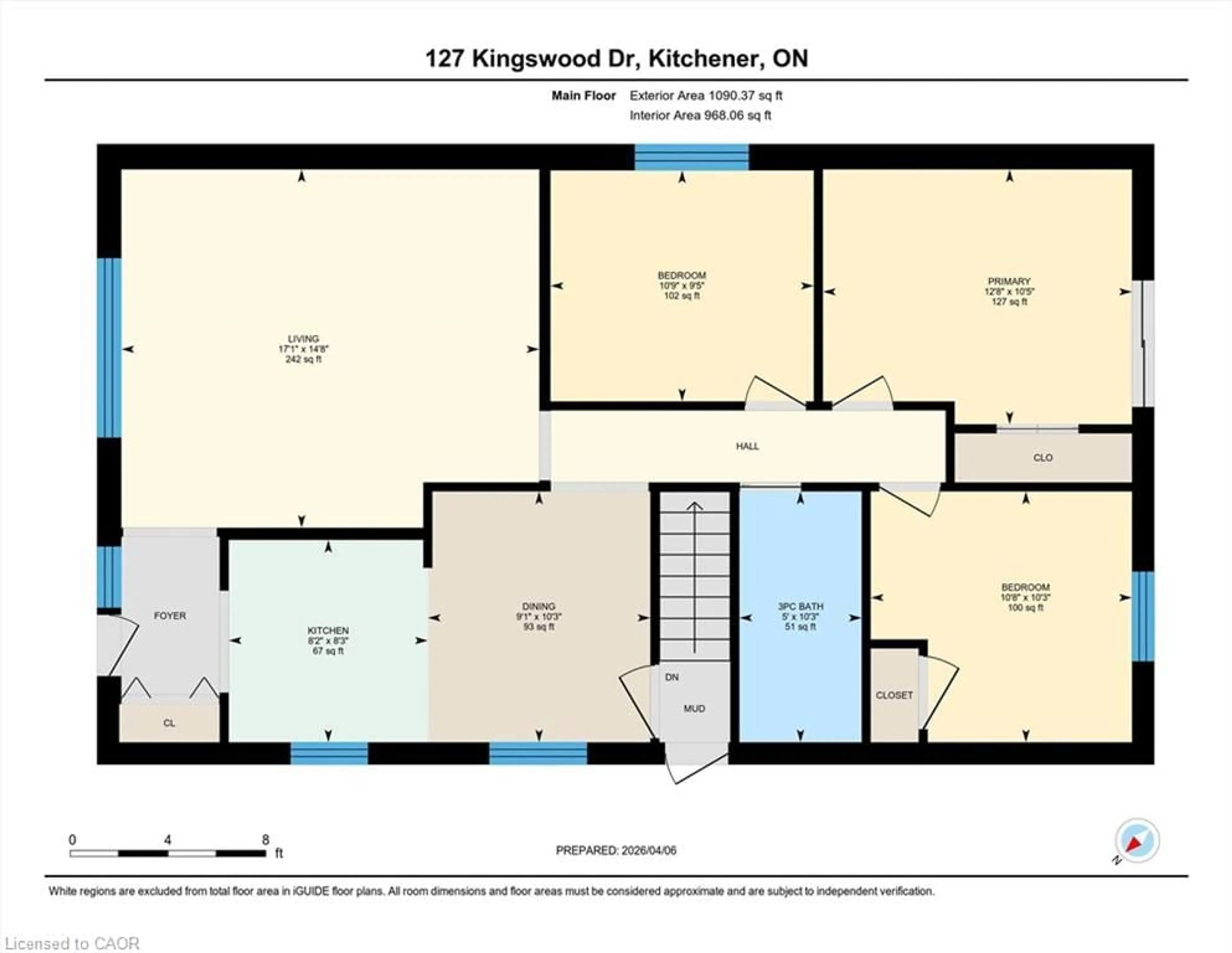 Floor plan for 127 Kingswood Dr, Kitchener Ontario N2E 1B2