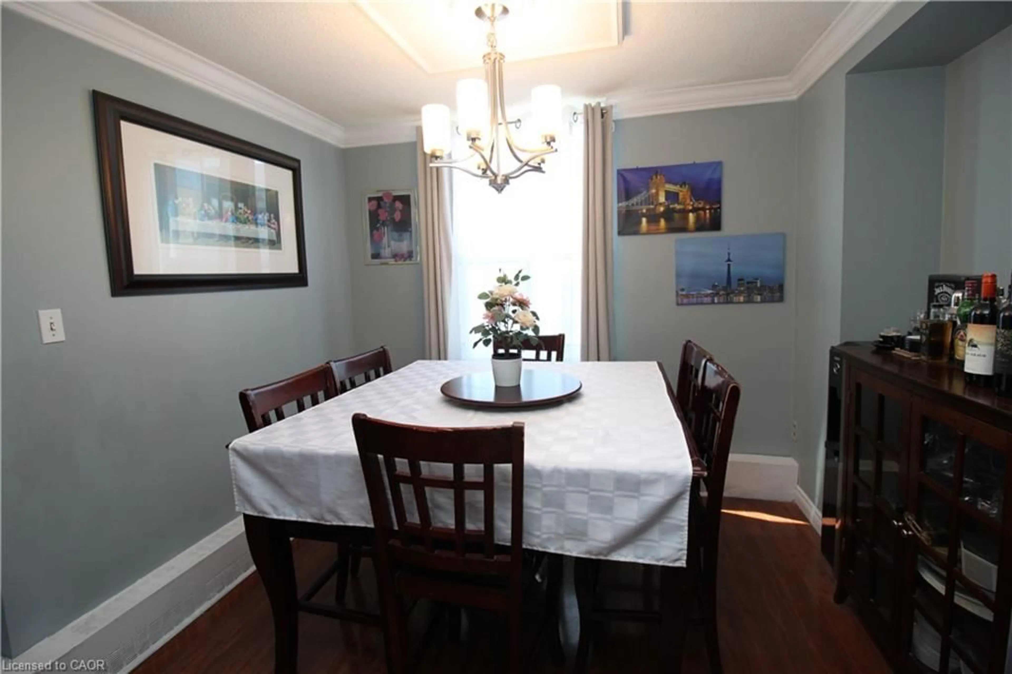 Dining room, wood/laminate floor for 90 Ling Rd #904, Scarborough Ontario M1E 4Y3