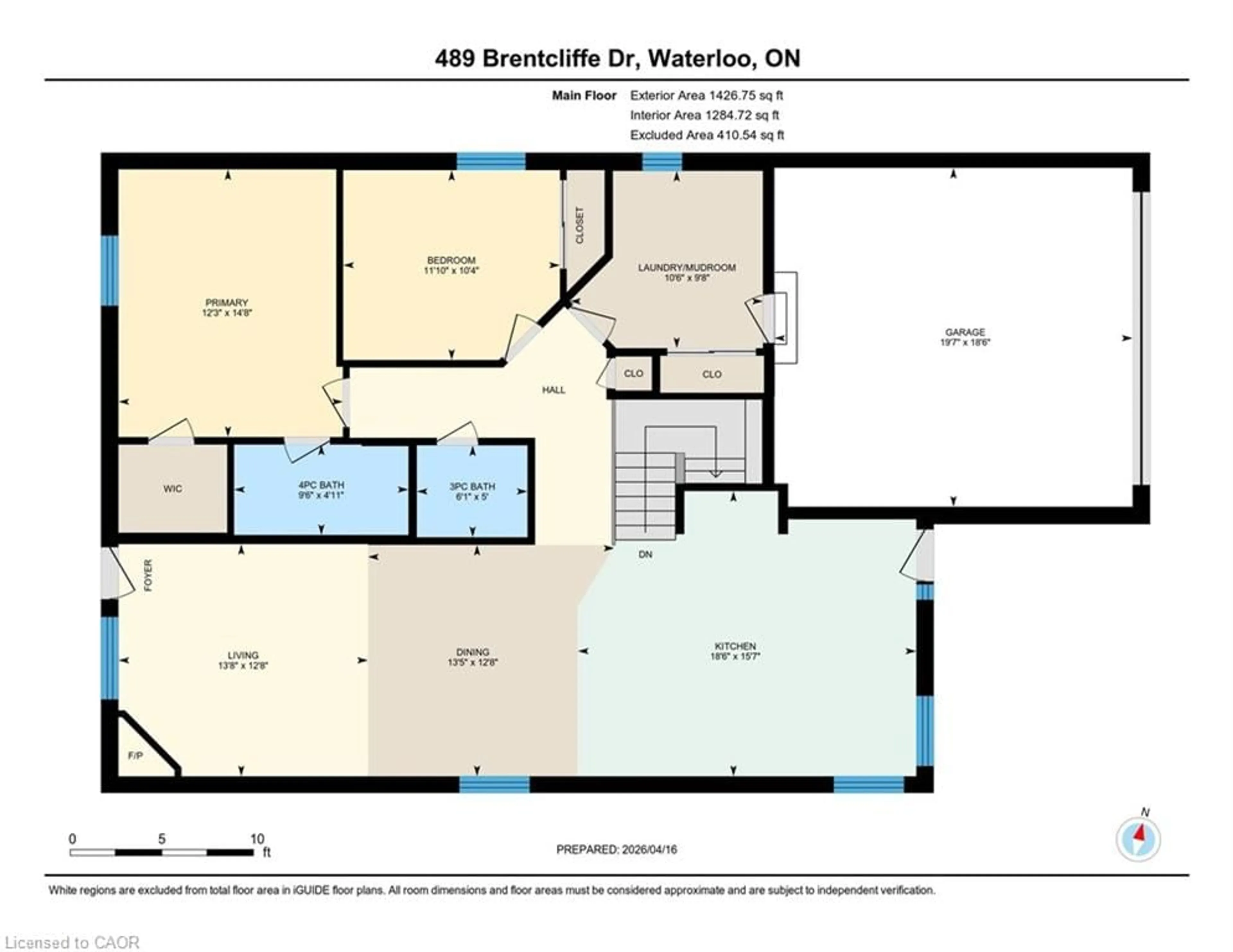 Floor plan for 489 Brentcliffe Dr, Waterloo Ontario N2T 2R8