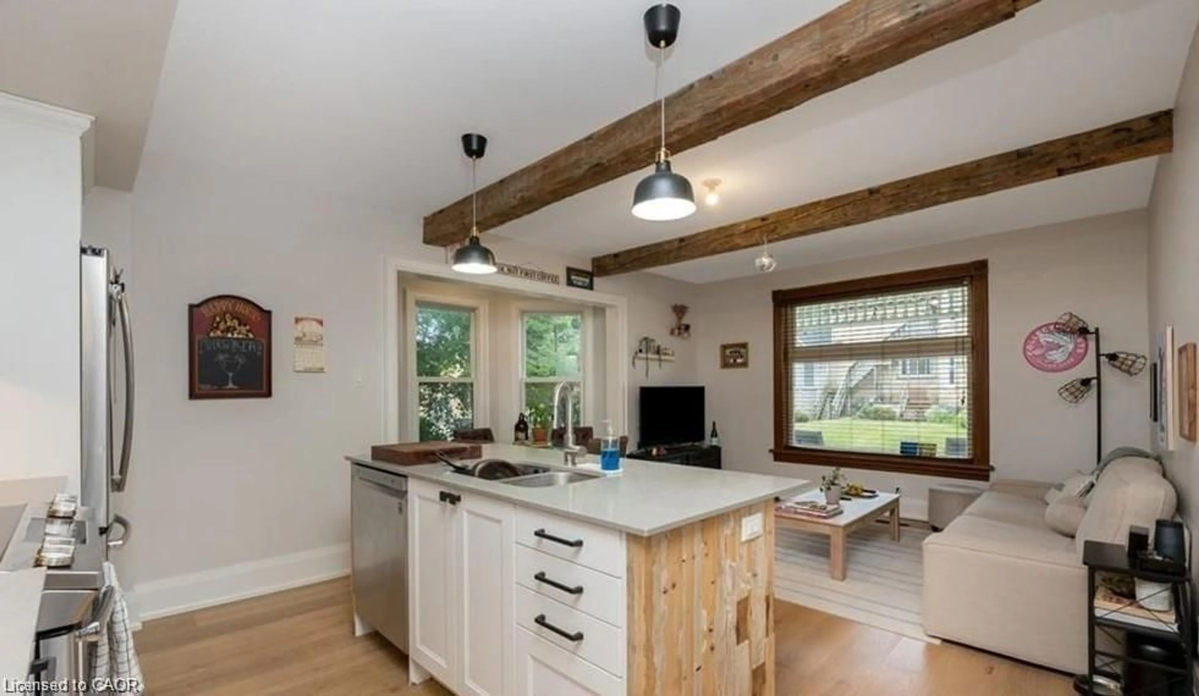 Open concept kitchen, wood/laminate floor for 14 Young St, Waterloo Ontario N2L 2Y8