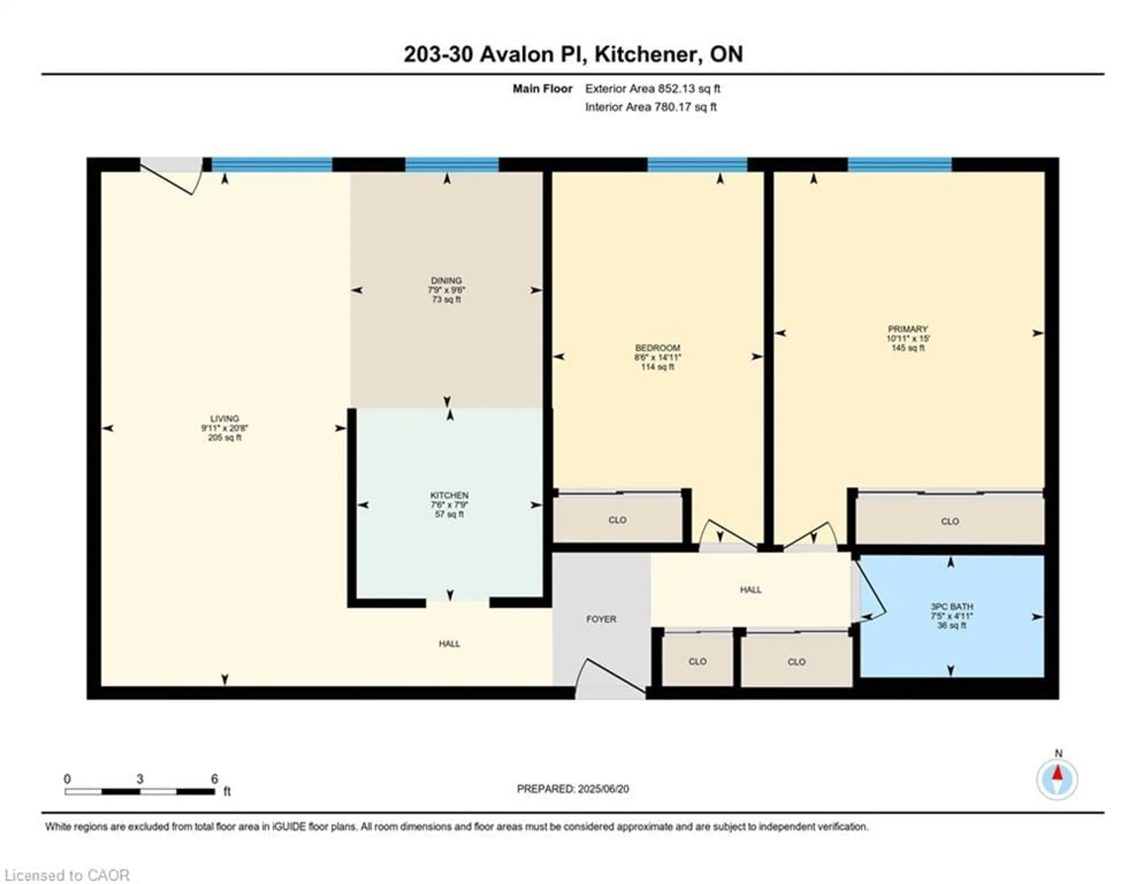 Floor plan for 30 Avalon Pl #203, Kitchener Ontario N2M 4N6