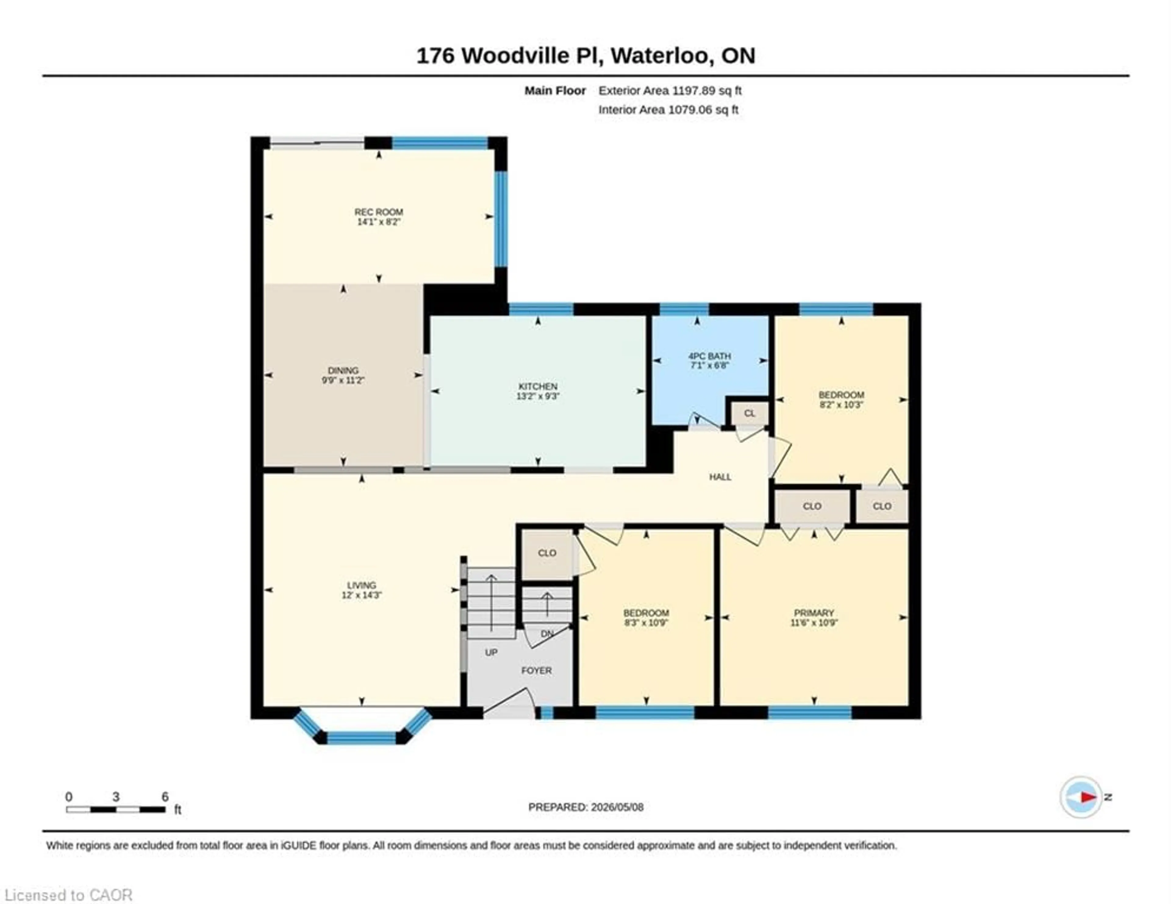 Floor plan for 176 Woodville Pl, Waterloo Ontario N2L 4W9