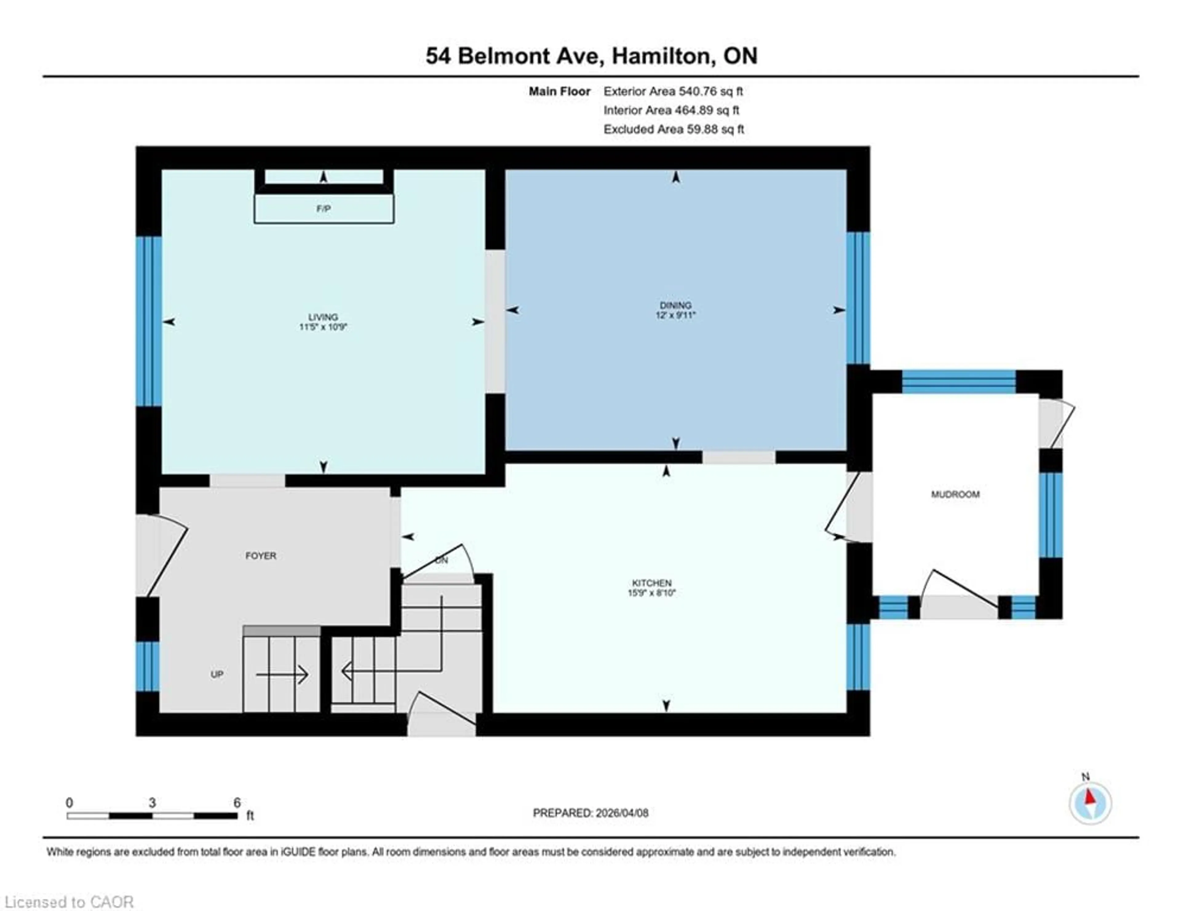 Floor plan for 54 Belmont Ave, Hamilton Ontario L8L 7M1