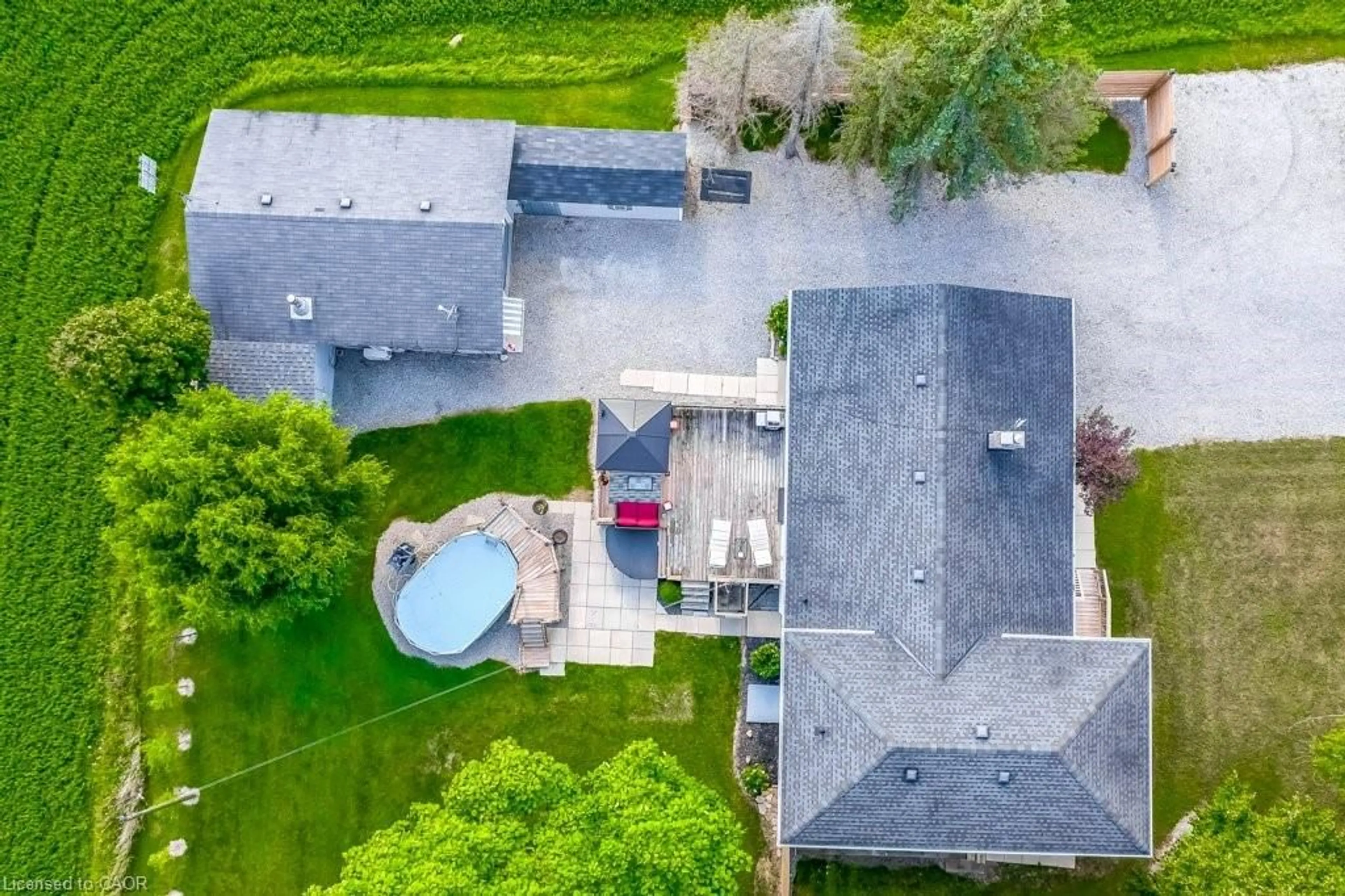 A pic from outside/outdoor area/front of a property/back of a property/a pic from drone, water/lake/river/ocean view for 1350 Concession 9, Hagersville Ontario N0A 1J0