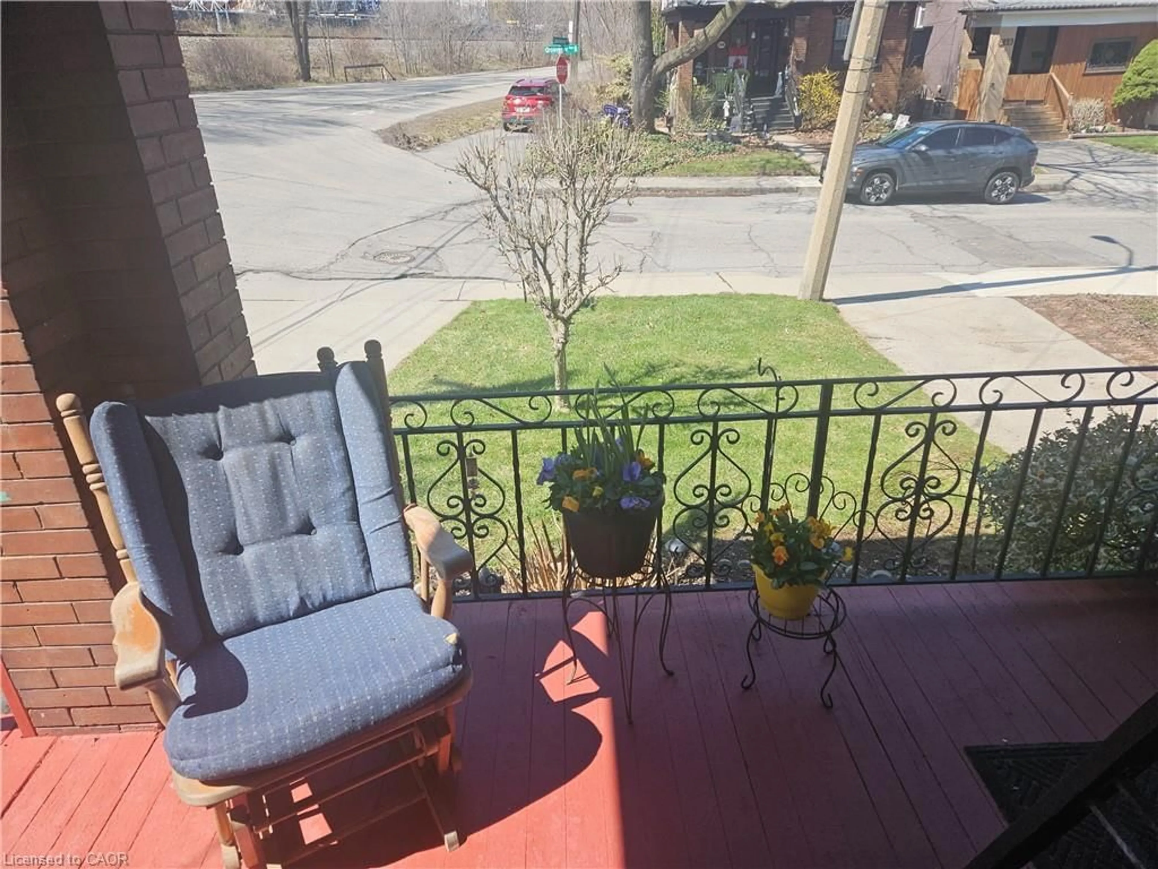 Patio, city buildings view from balcony for 253 Grosvenor Ave, Hamilton Ontario L8M 3L8