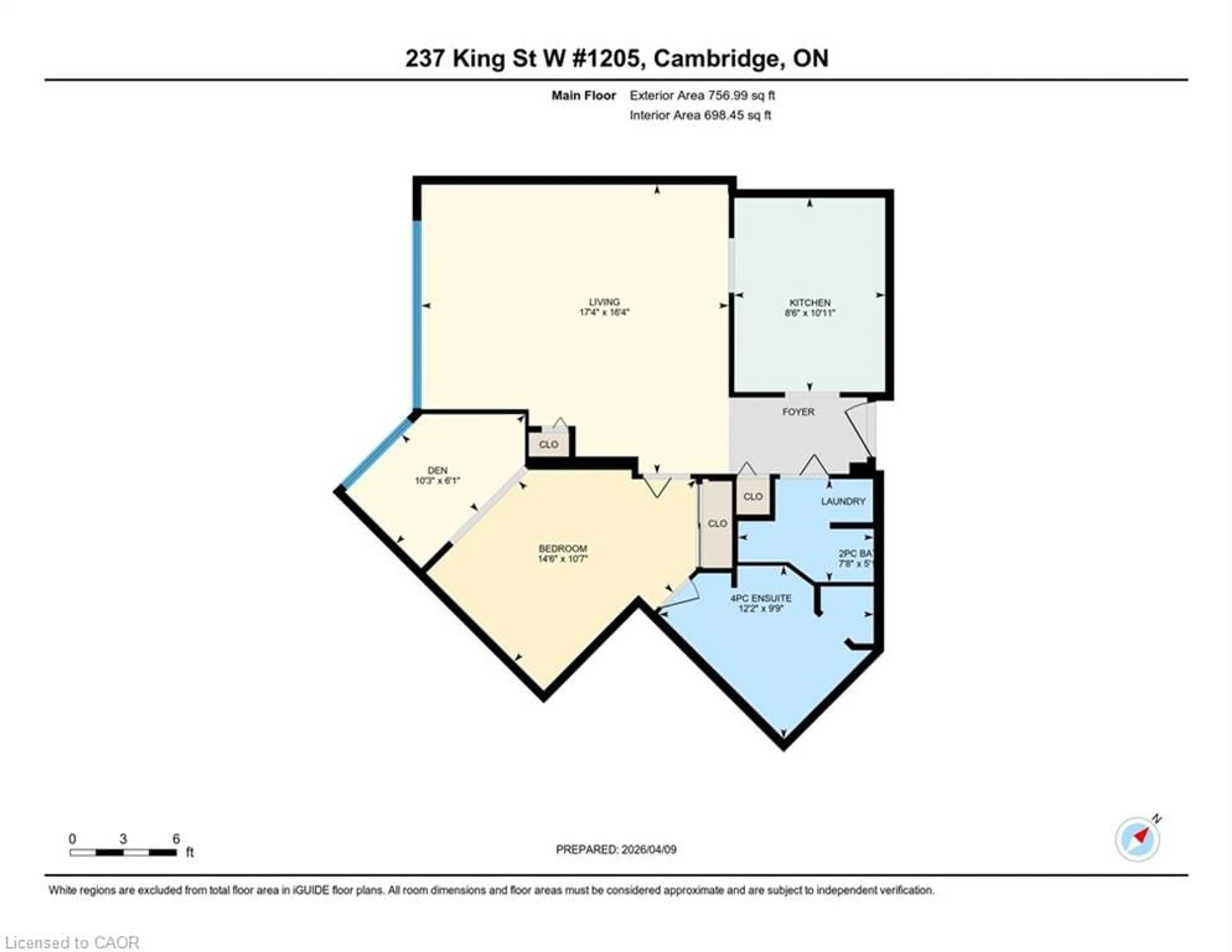 Floor plan for 237 King St #1205, Cambridge Ontario N3H 5L2