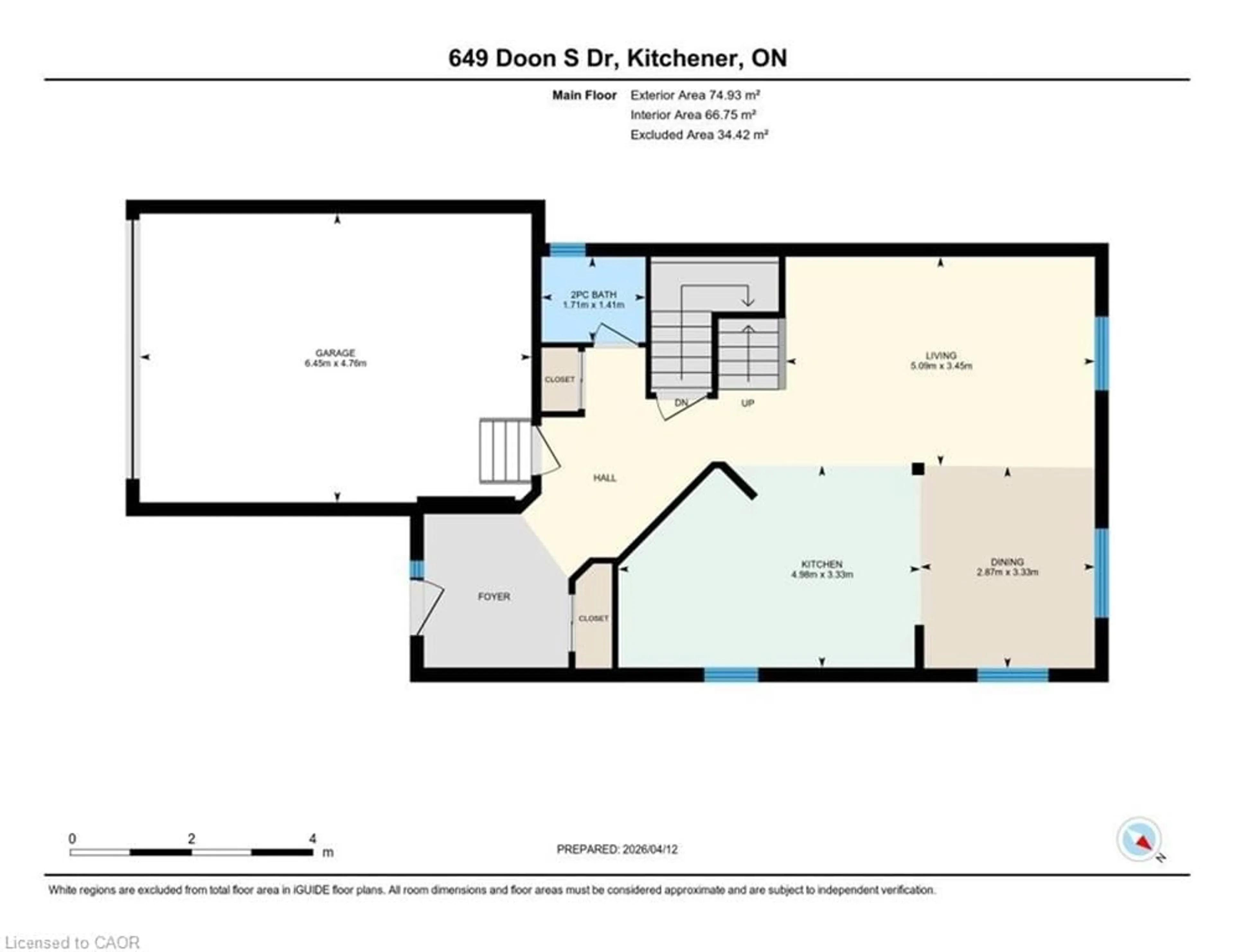 Floor plan for 649 Doon South Dr, Kitchener Ontario N2P 2X5