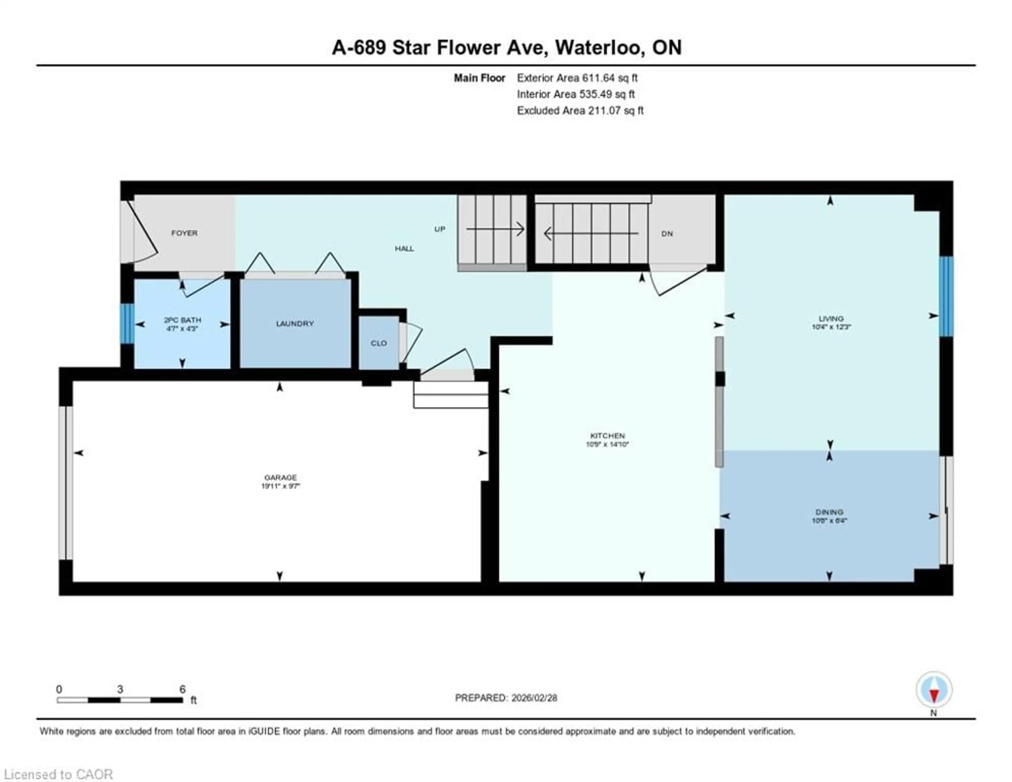 Floor plan for 689 Star Flower Ave #A, Waterloo Ontario N2V 2L2