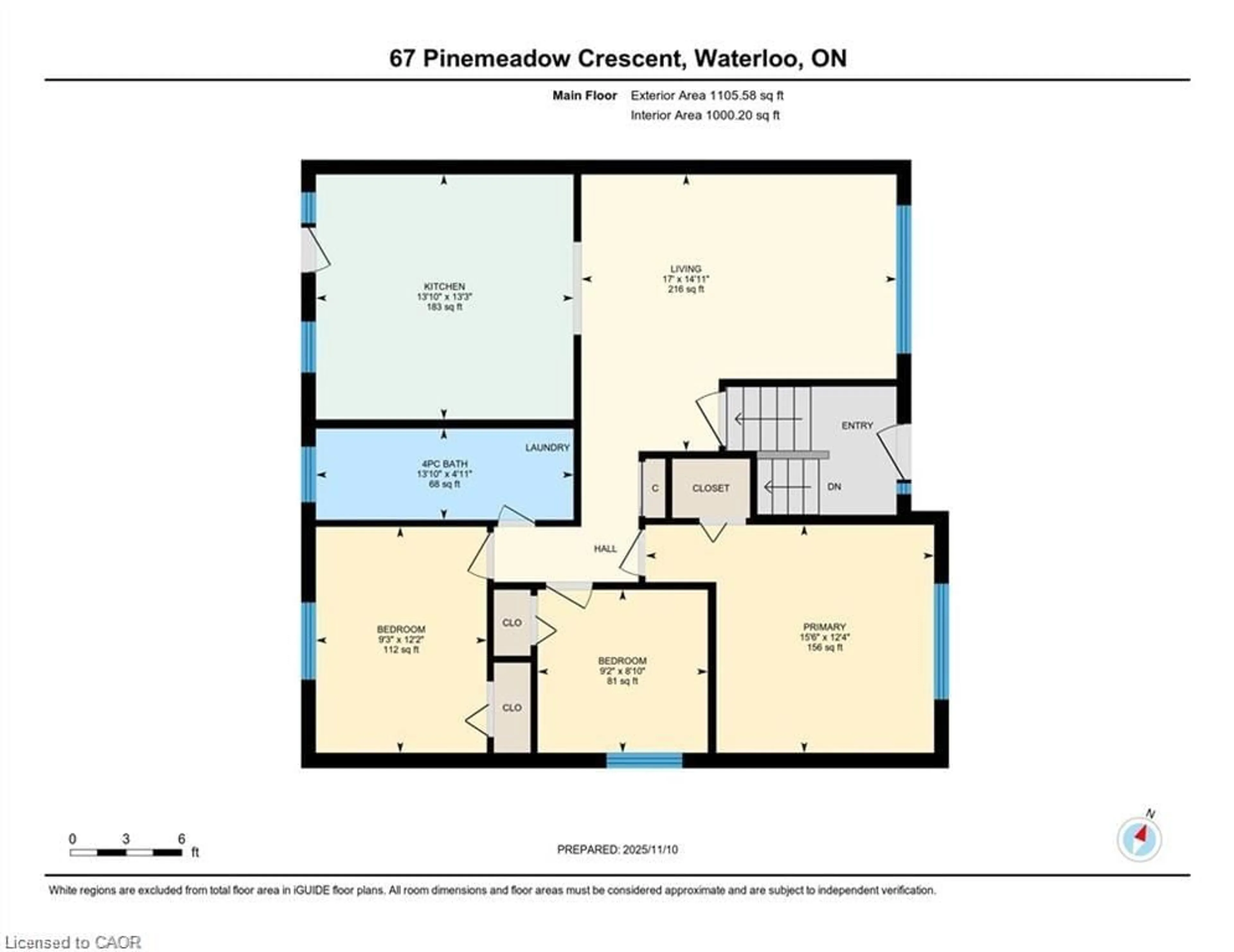 Floor plan for 67 Pinemeadow Cres, Waterloo Ontario N2T 1A6