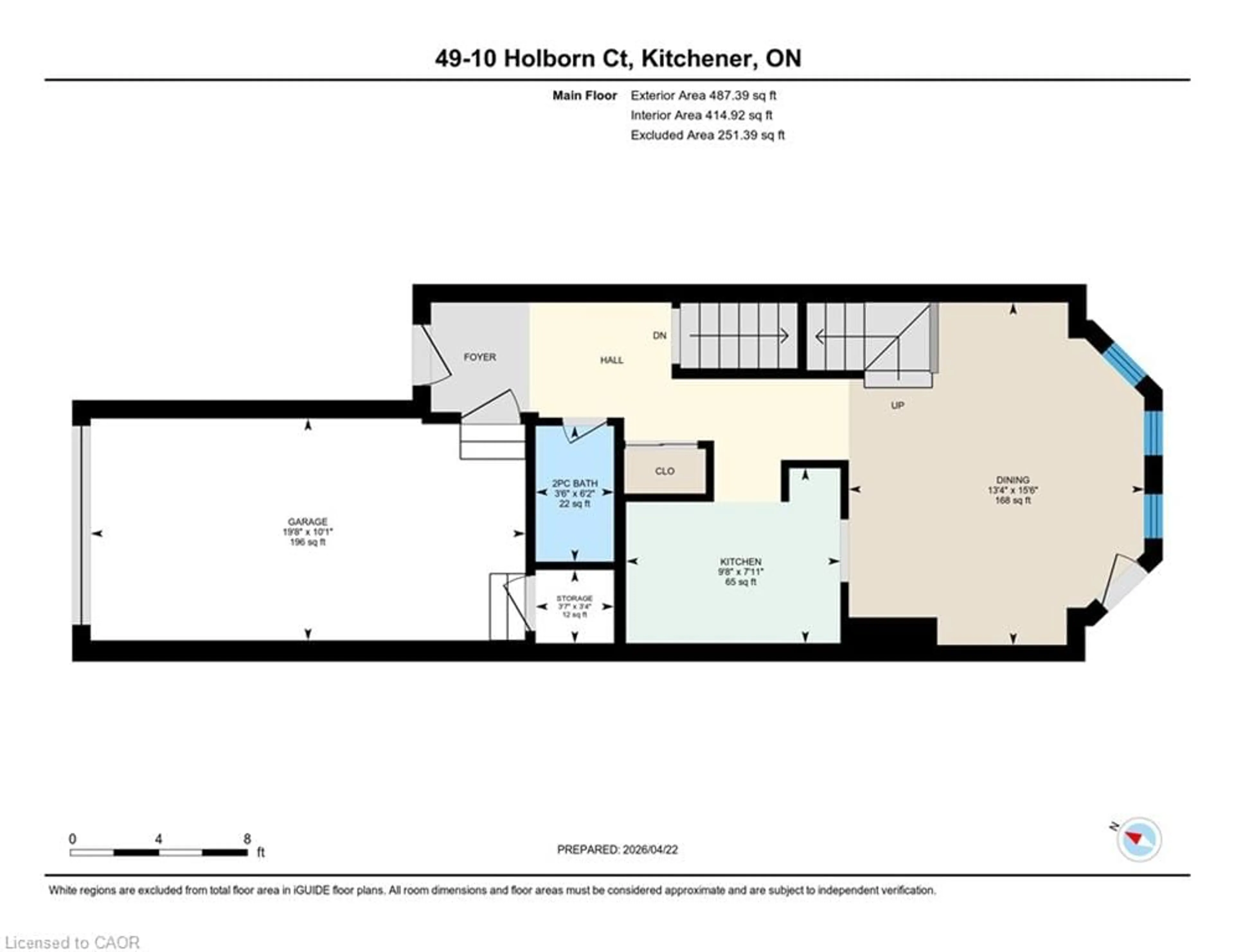 Floor plan for 10 Holborn Crt #49, Kitchener Ontario N2A 3Y9