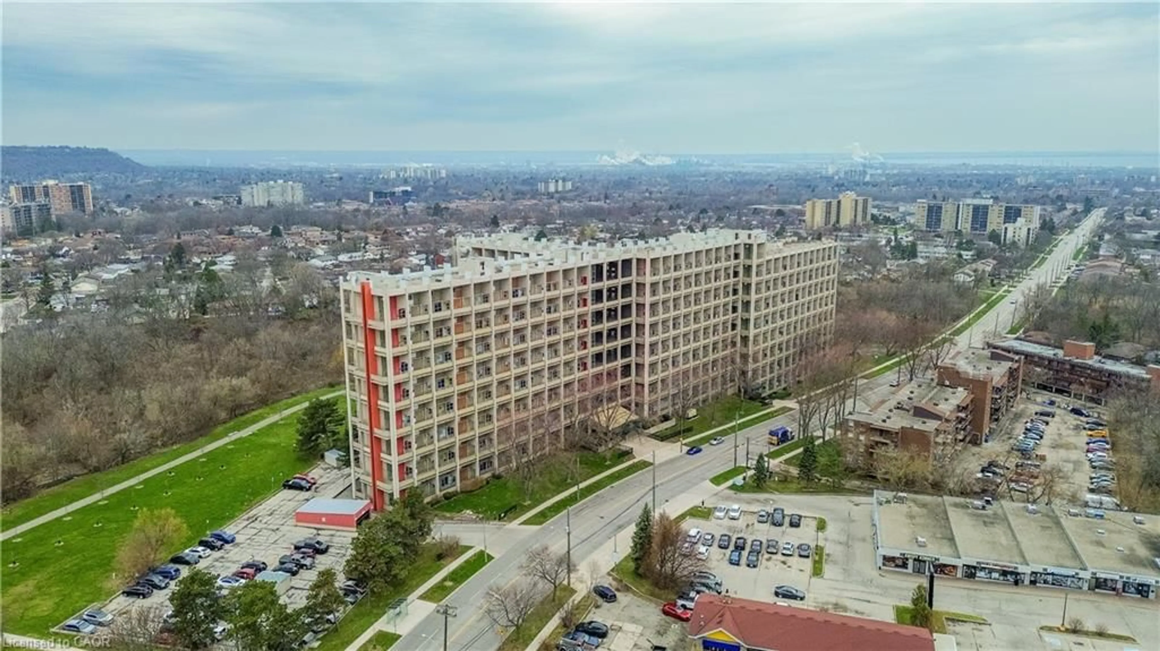 A pic from outside/outdoor area/front of a property/back of a property/a pic from drone, city buildings view from balcony for 350 Quigley Rd #811, Hamilton Ontario L8K 5N2