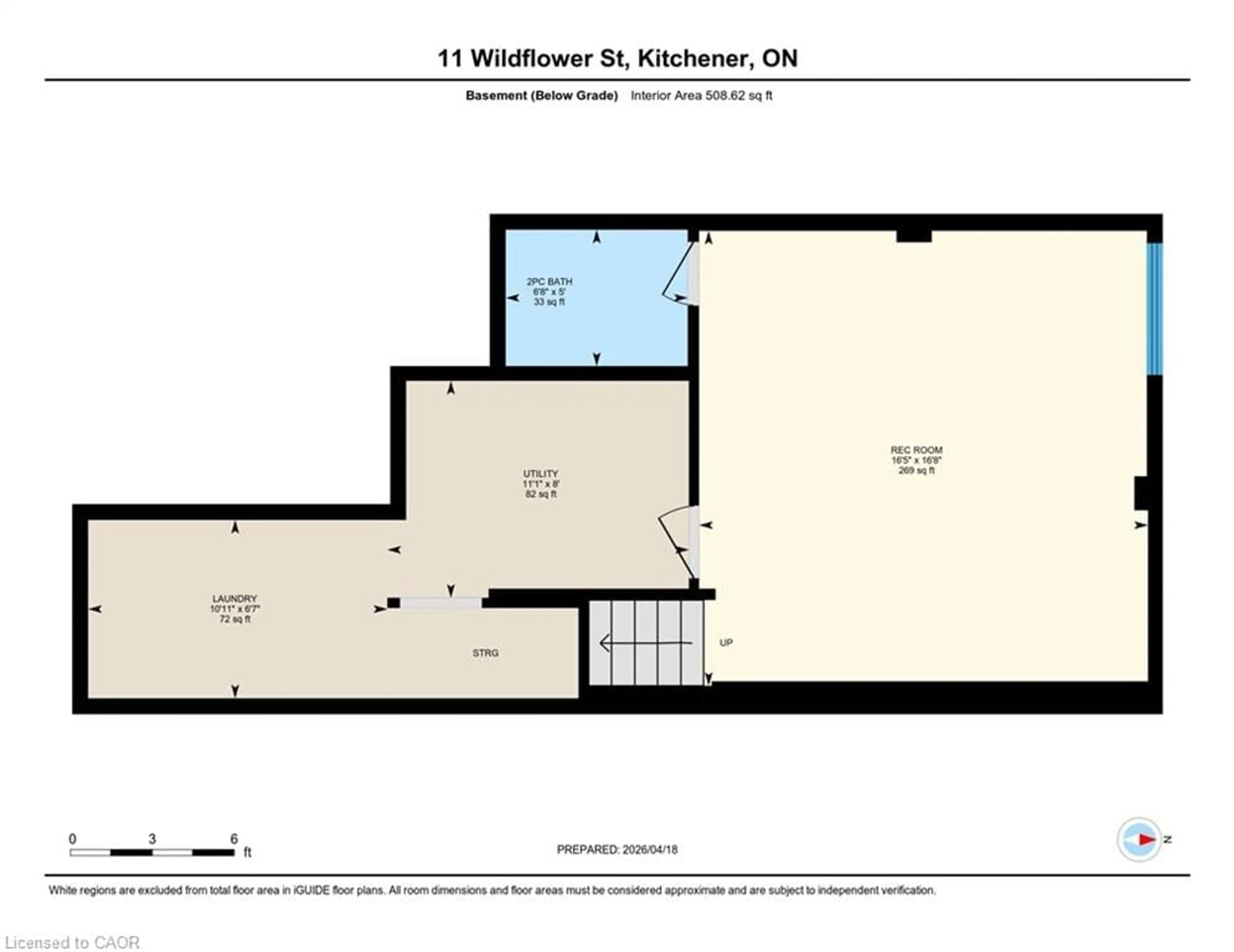 Floor plan for 11 Wildflower St, Kitchener Ontario N2P 2X5