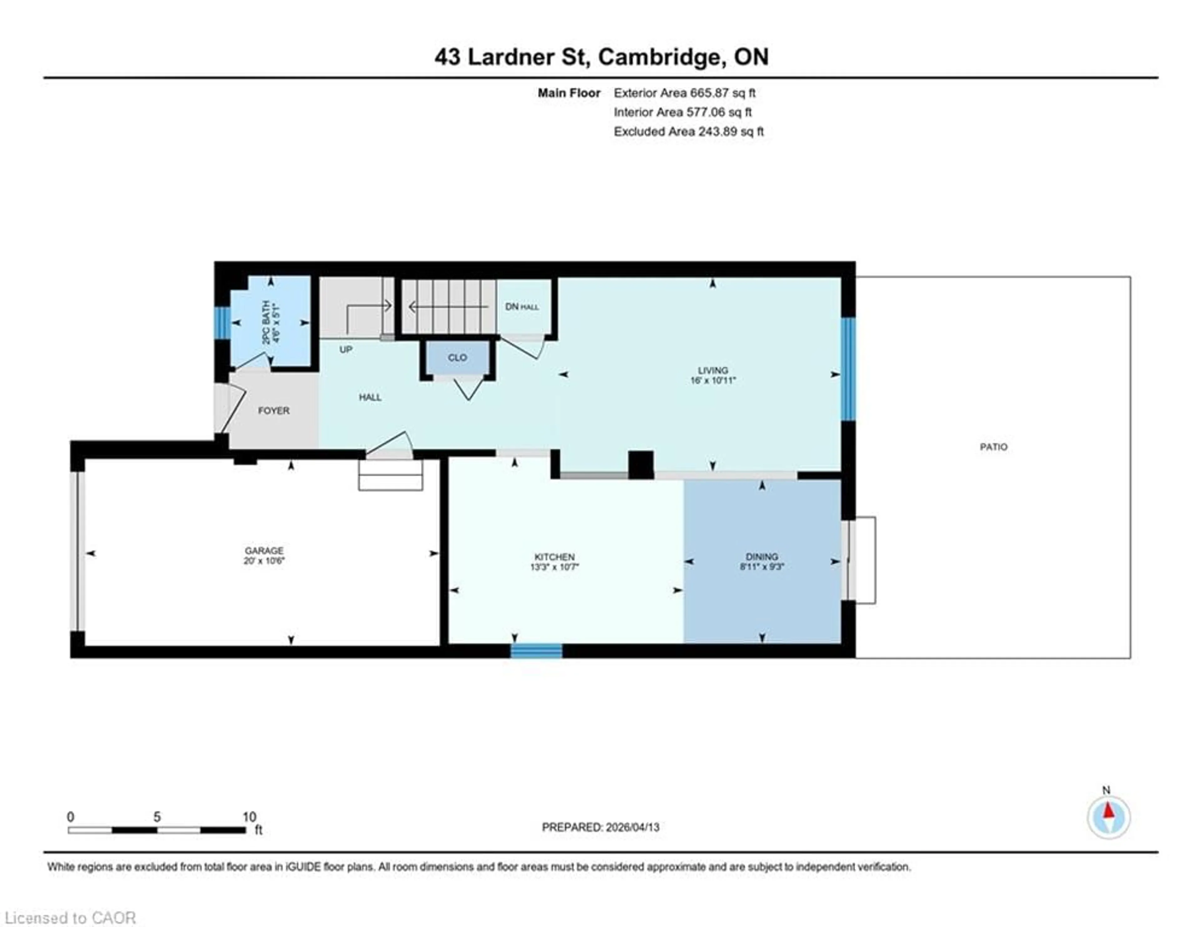 Floor plan for 43 Lardner St, Cambridge Ontario N3C 4L2
