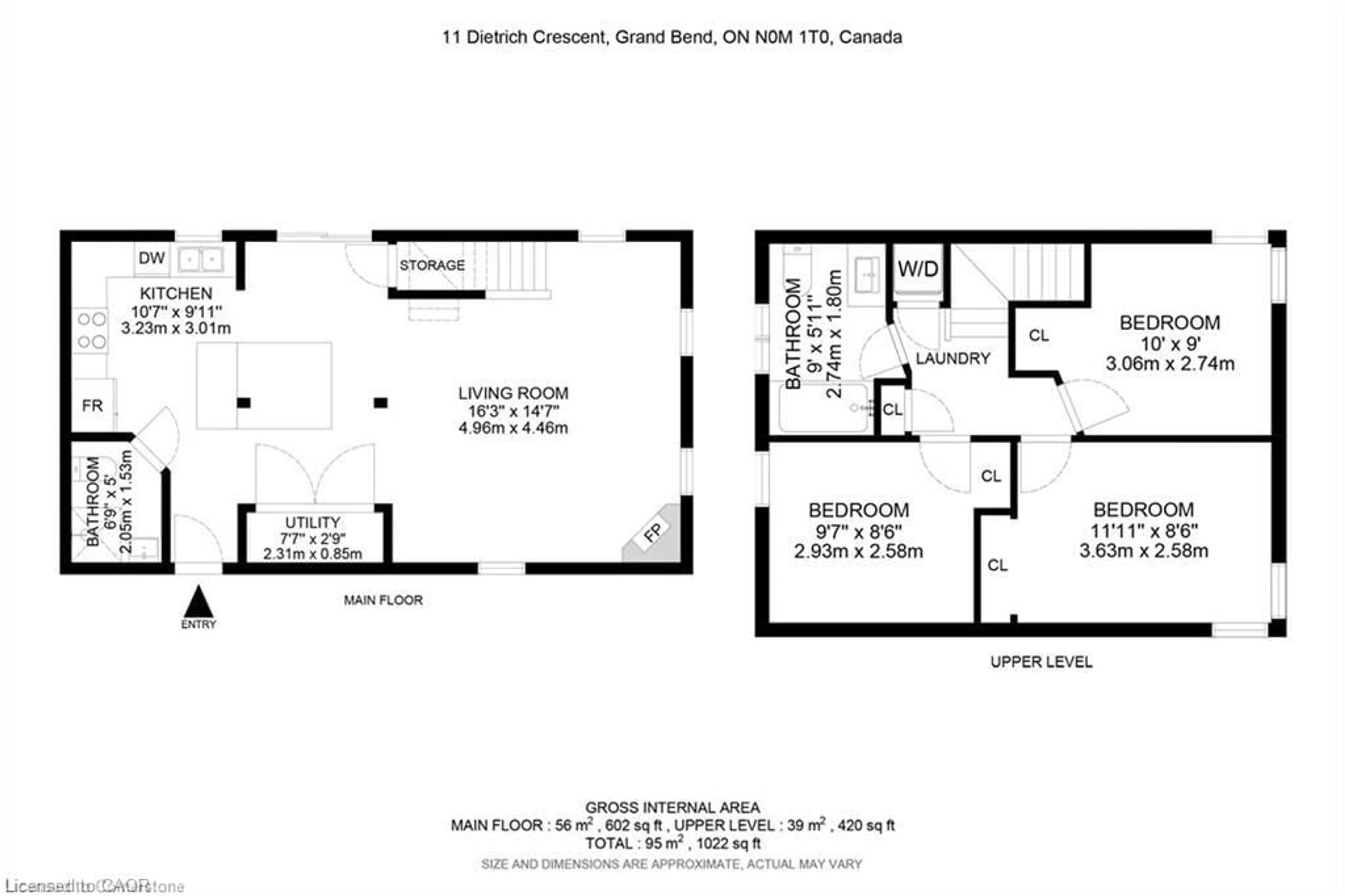 Floor plan for 11 Dietrich Cres, Grand Bend Ontario N0M 1T0
