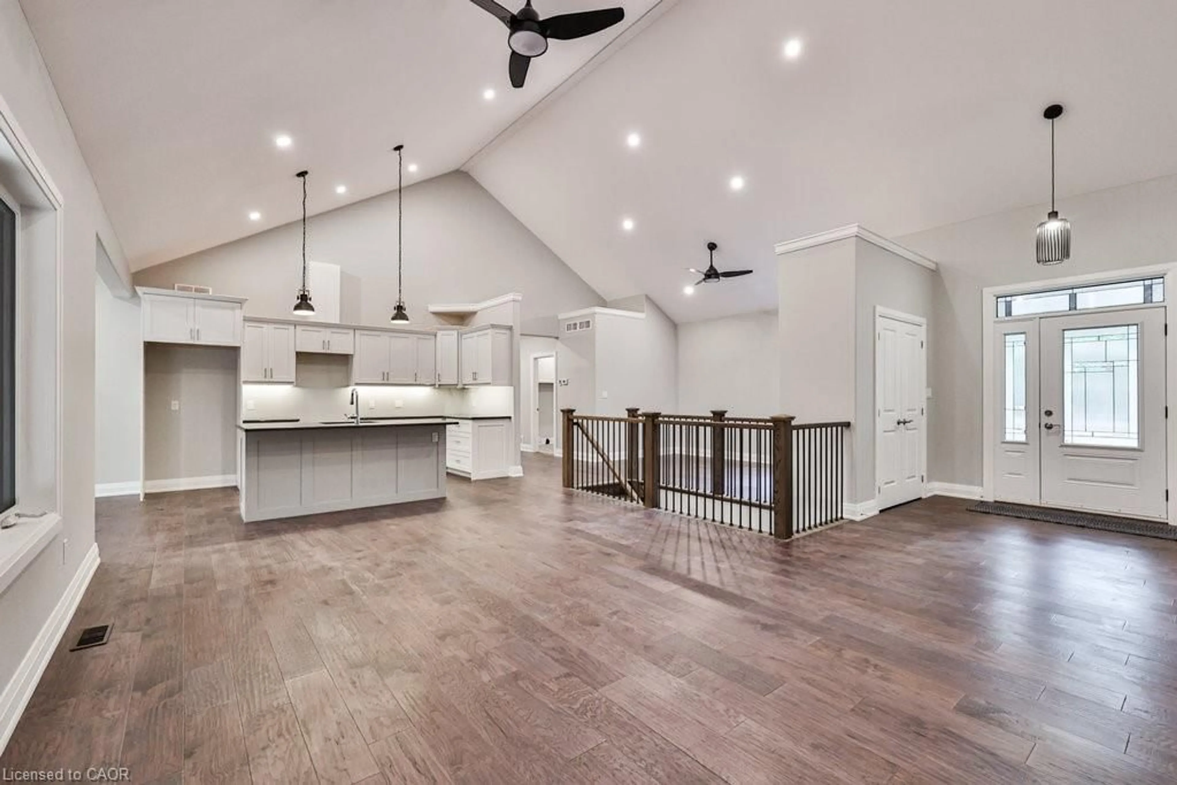 Open concept kitchen, wood/laminate floor for 72 Harmonious Dr, Fenelon Falls Ontario K0M 1N0