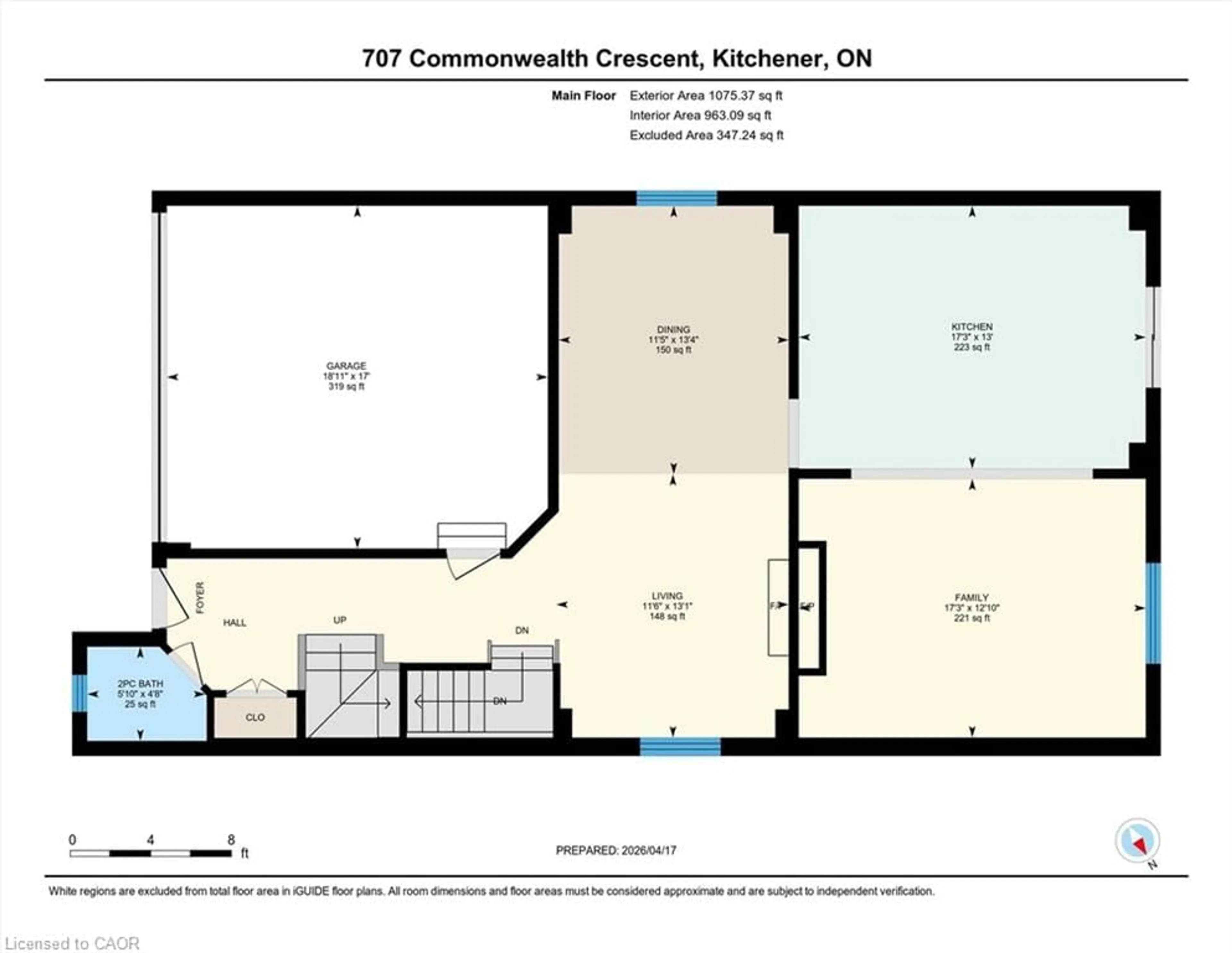 Floor plan for 707 Commonwealth Cres, Kitchener Ontario N2E 4J8