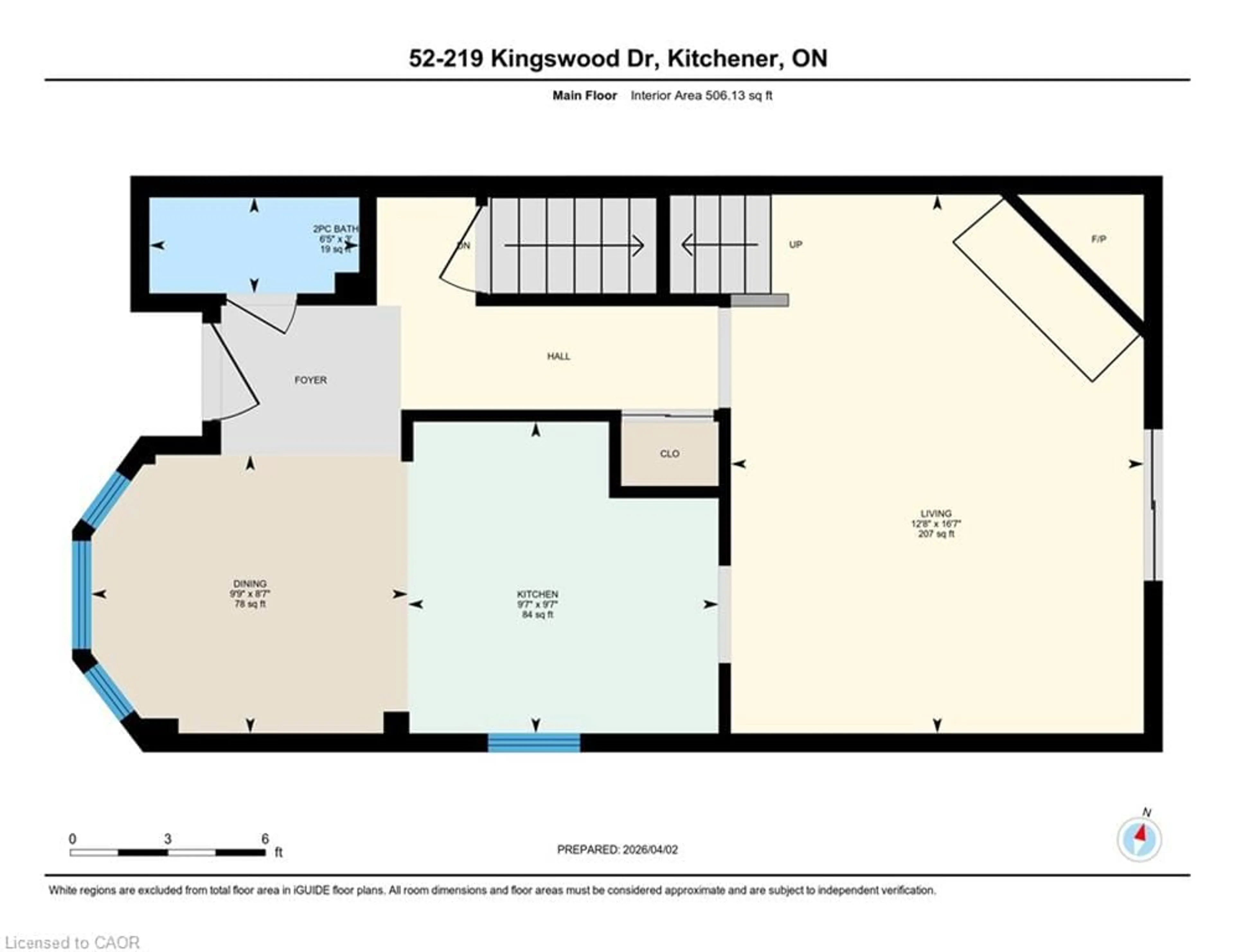 Floor plan for 219 Kingswood Dr #52, Kitchener Ontario N2E 3J5