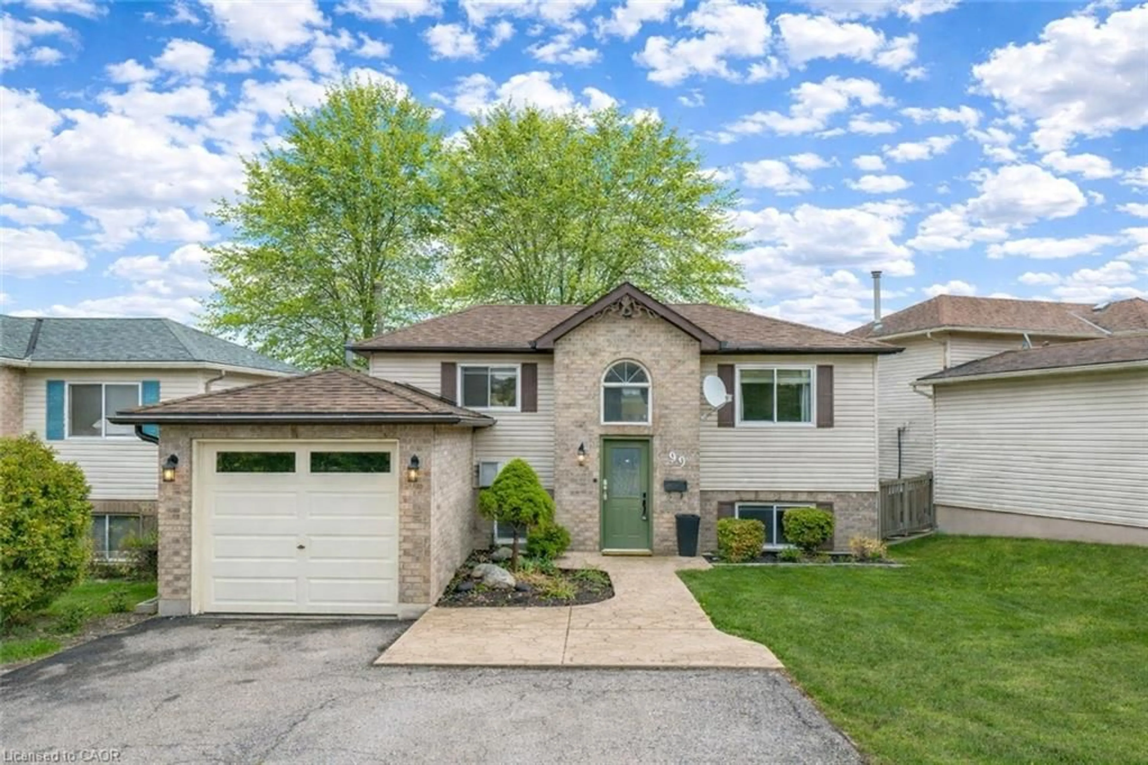 Home with vinyl exterior material, street for 99 Canrobert St, Woodstock Ontario N4S 8X5